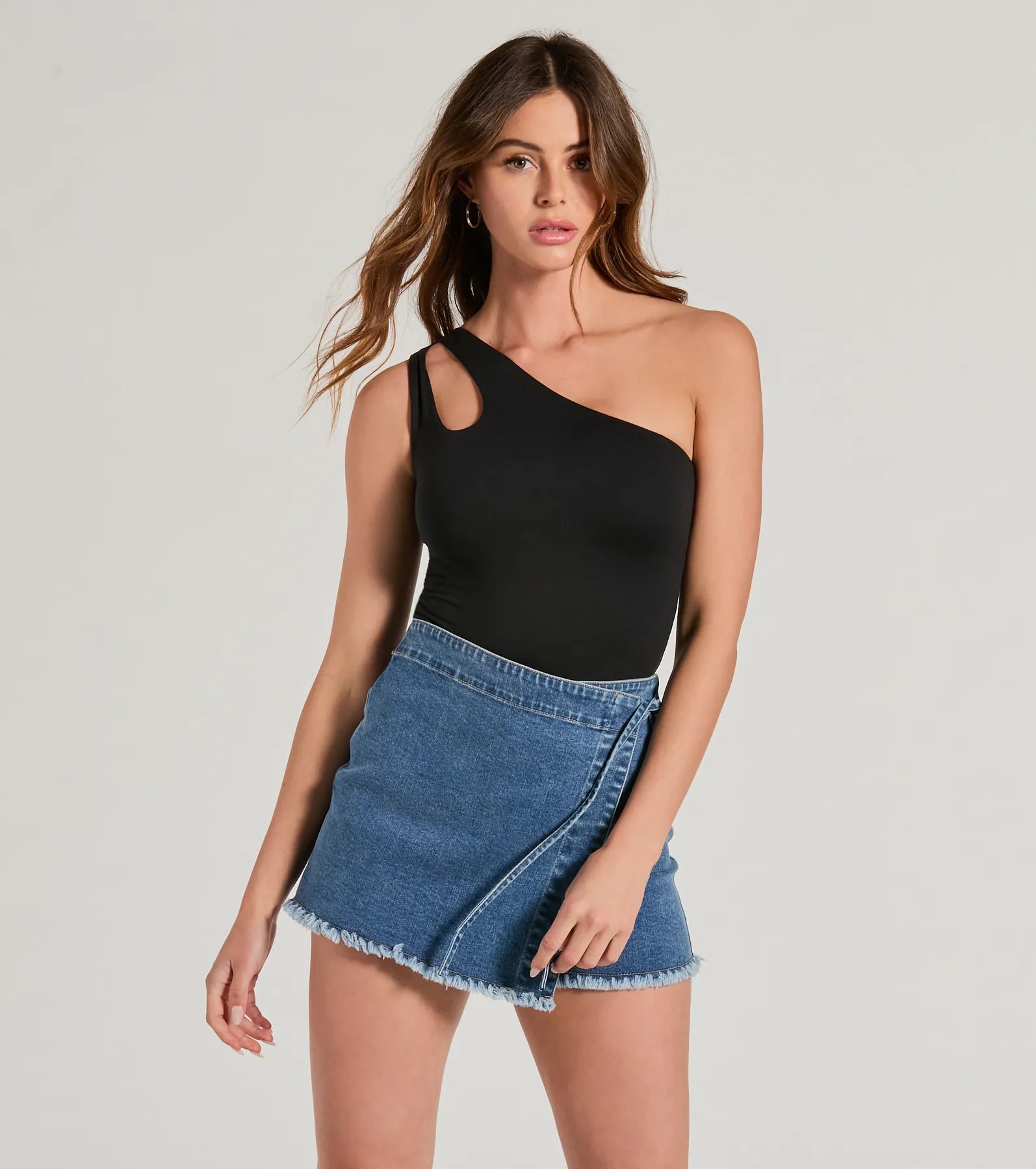 Ultimate One-Sided Sleeveless Cutout Bodysuit