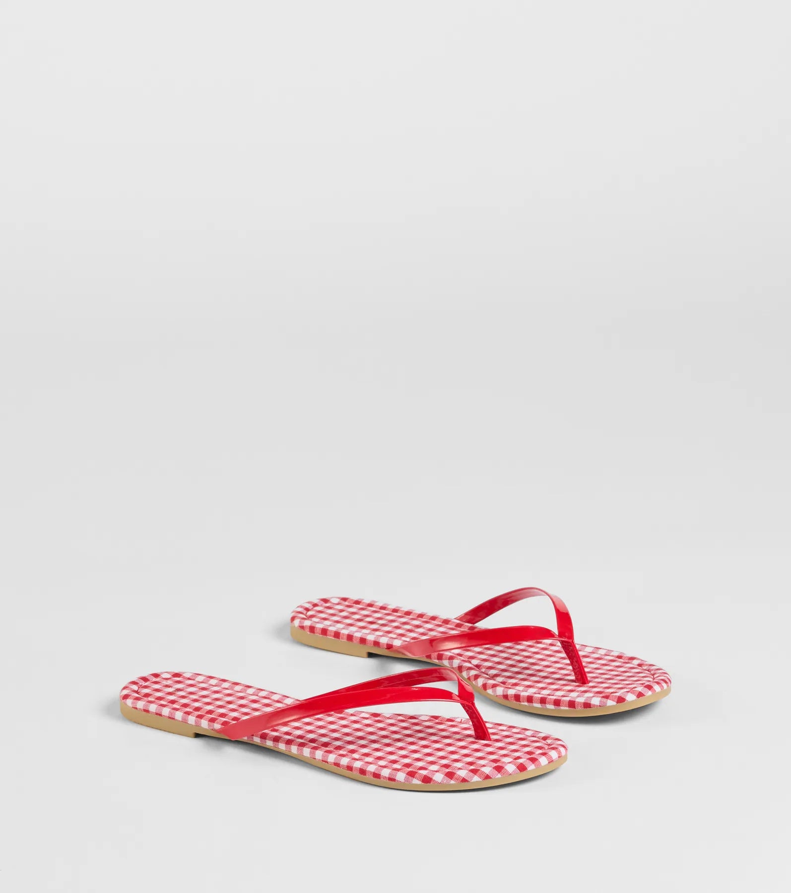 Ultimate Summer Staple: Cutie Vibe Gingham Print Thong Sandals