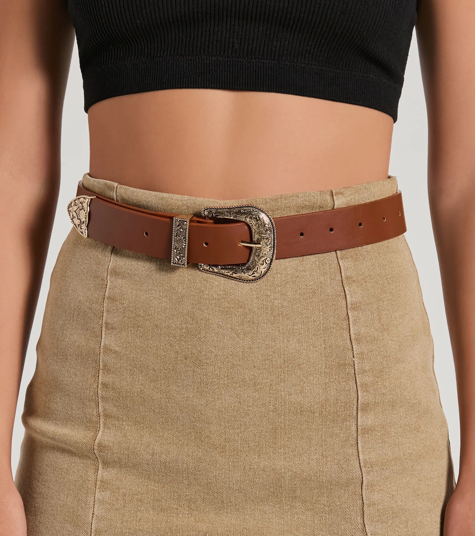 Premium Faux Leather Western Style Belt