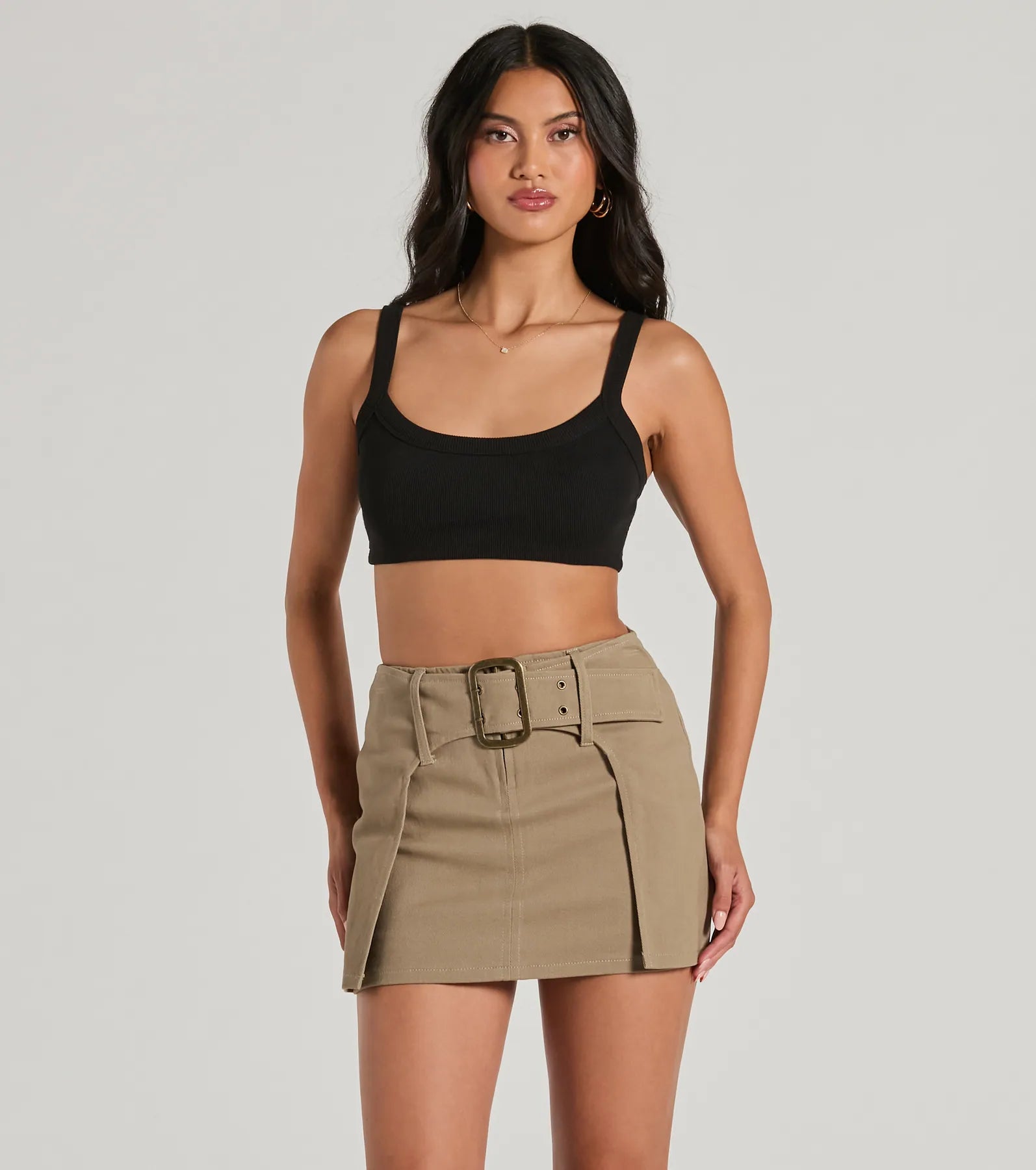 Ultimate Refreshed Vibes High Rise Buckle Mini Skirt