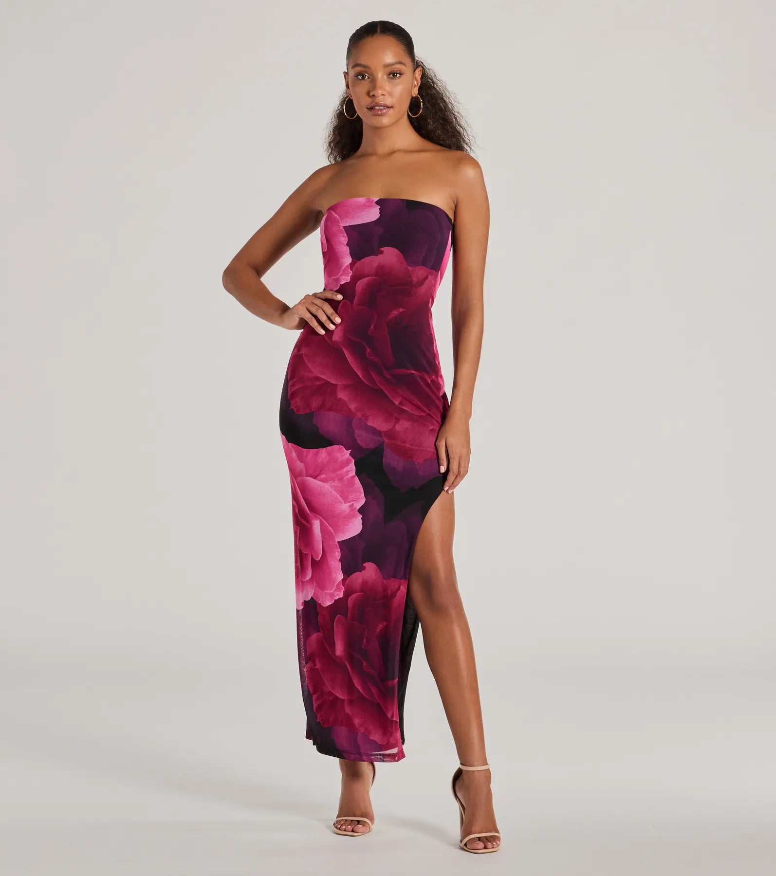 Ultimate Grandeur Blooms Strapless Maxi Dress