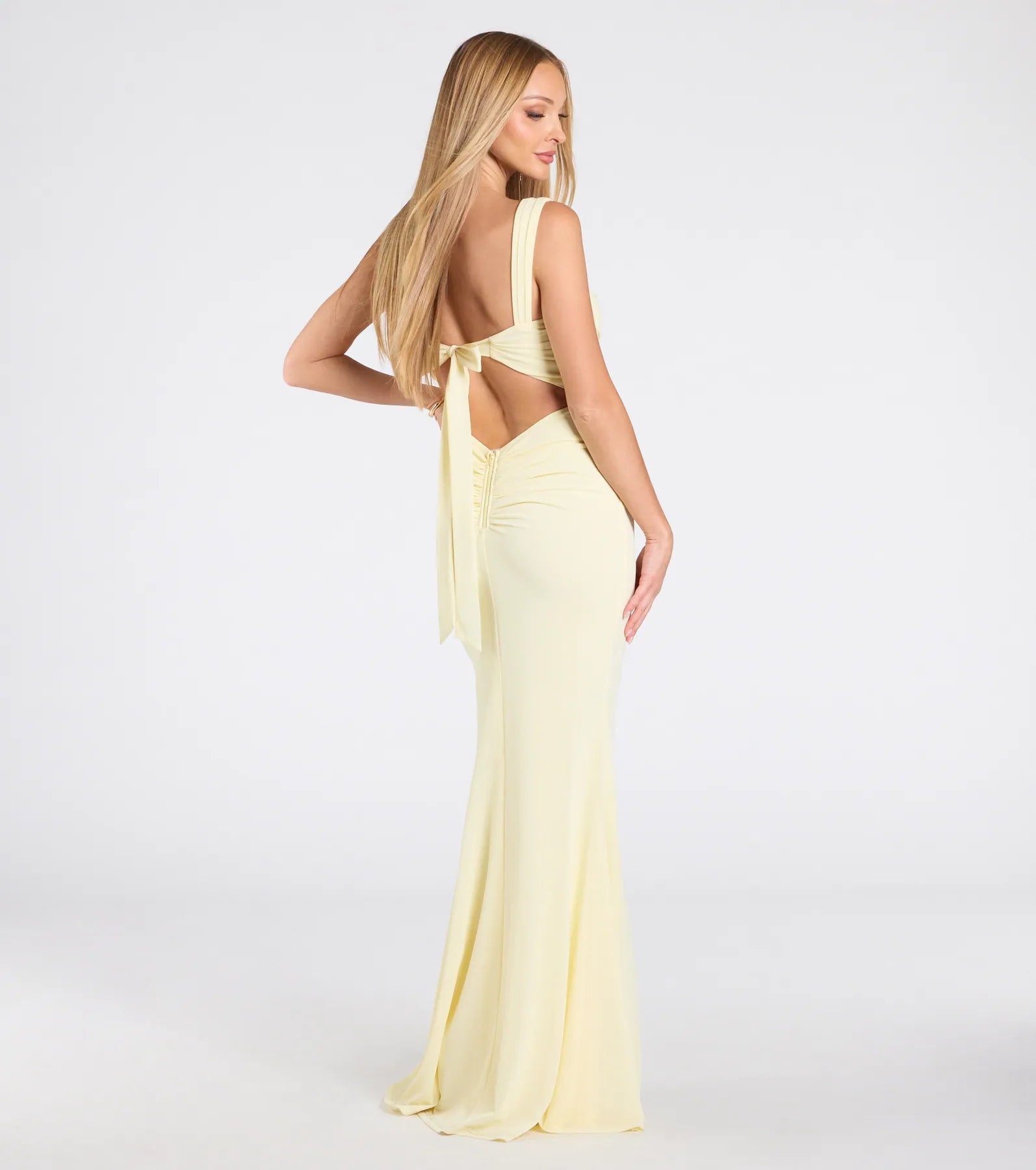 Premium Ashlynn Open Back Ruched Mermaid Gown for Special Occasions
