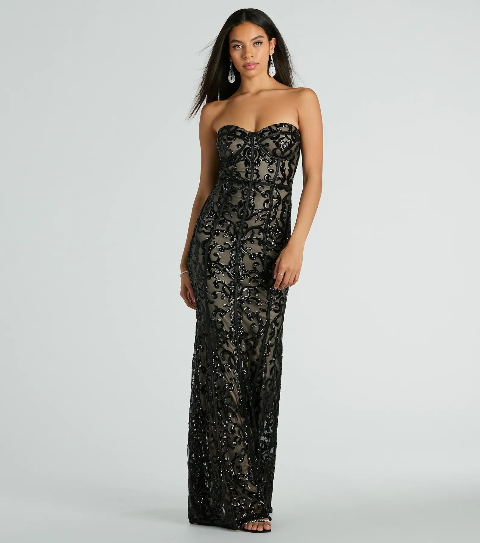 Ultimate Serena Strapless Sequin Corset Gown - Premium Formal Dress