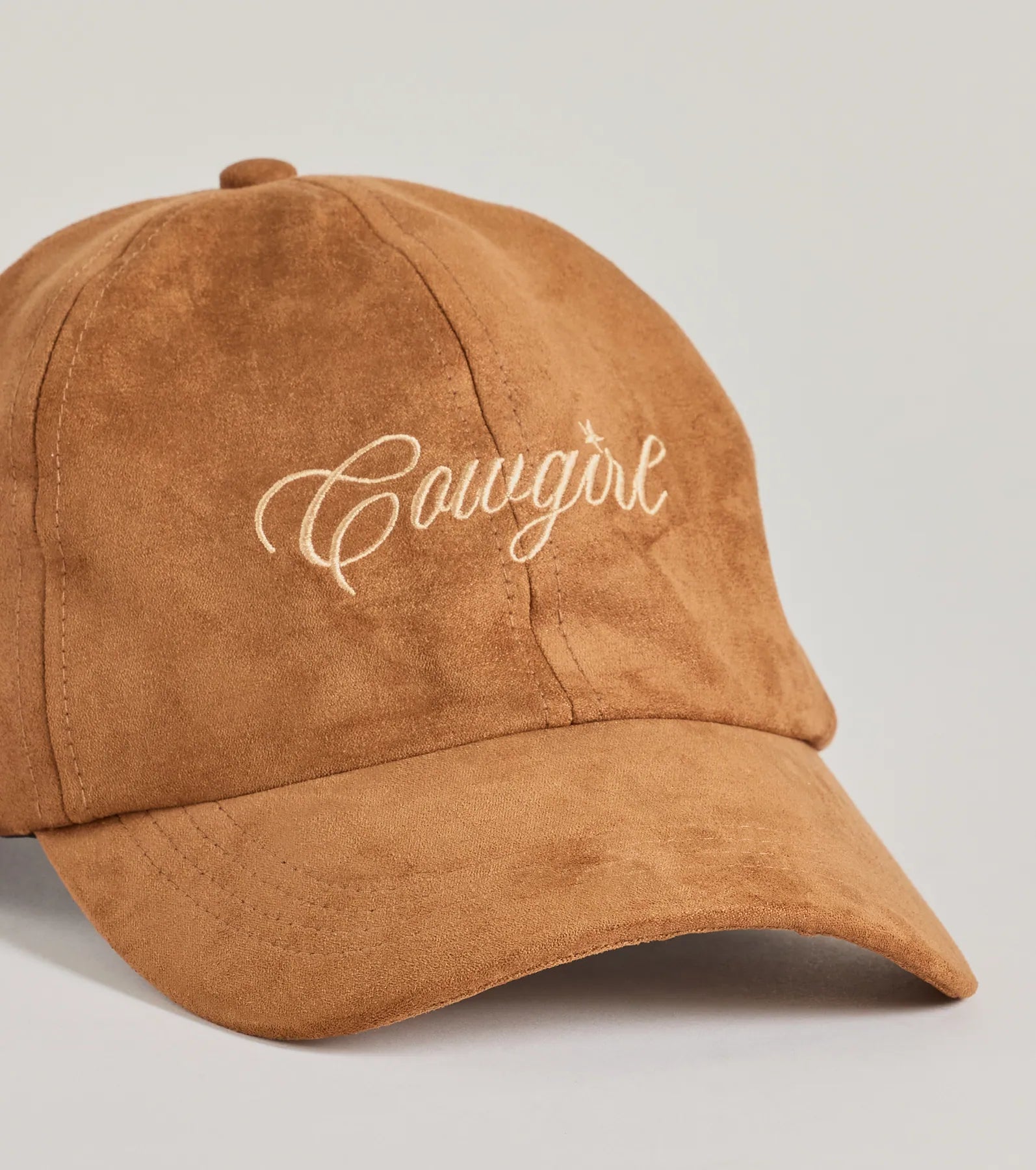 Premium Faux Suede Cowgirl Script Baseball Cap - Ultimate Style Upgrade