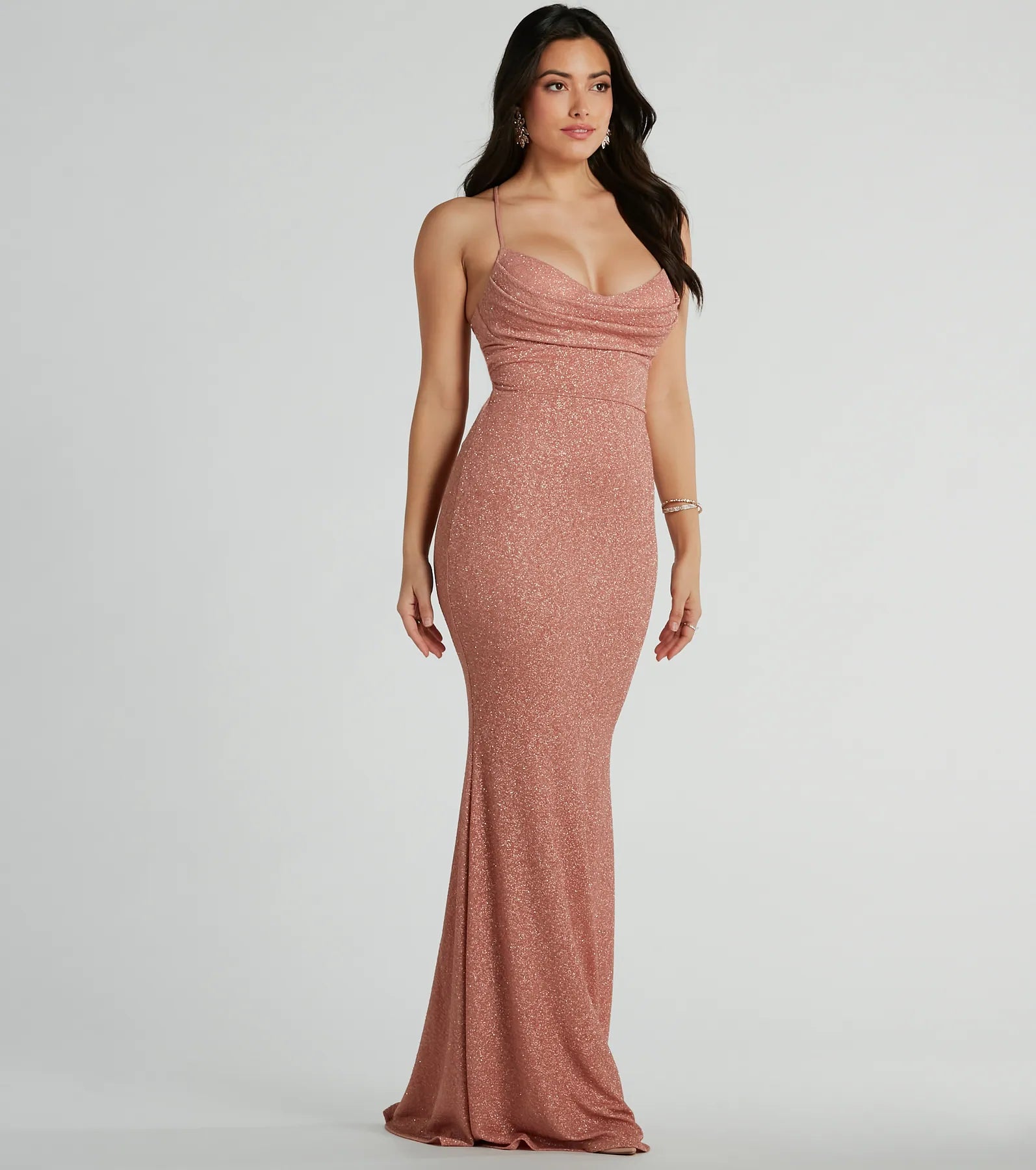 Ultimate Glitter Mermaid Dress with Lace-Up Back