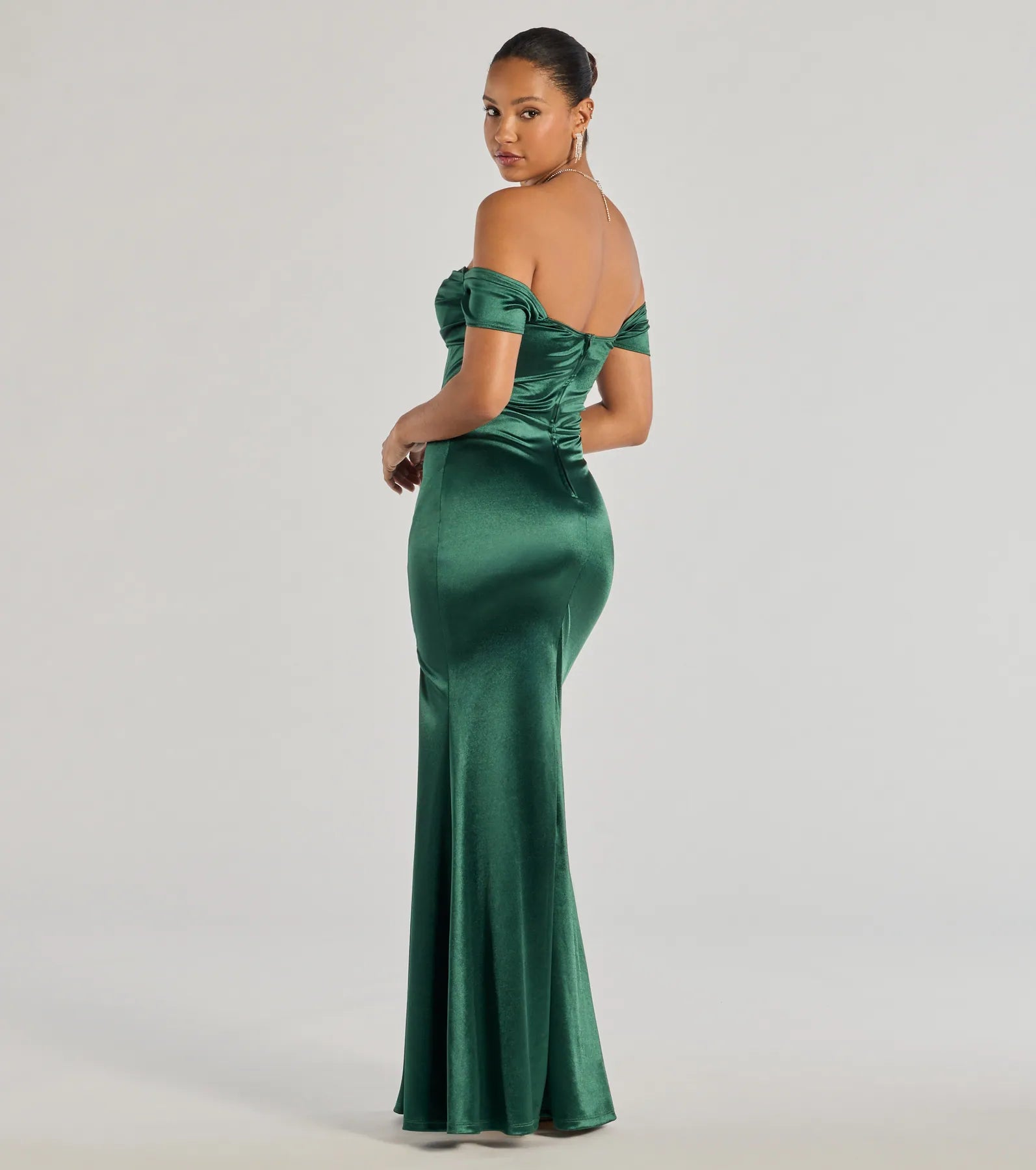 Ultimate Laura Off-The-Shoulder Mermaid Satin Formal Dress