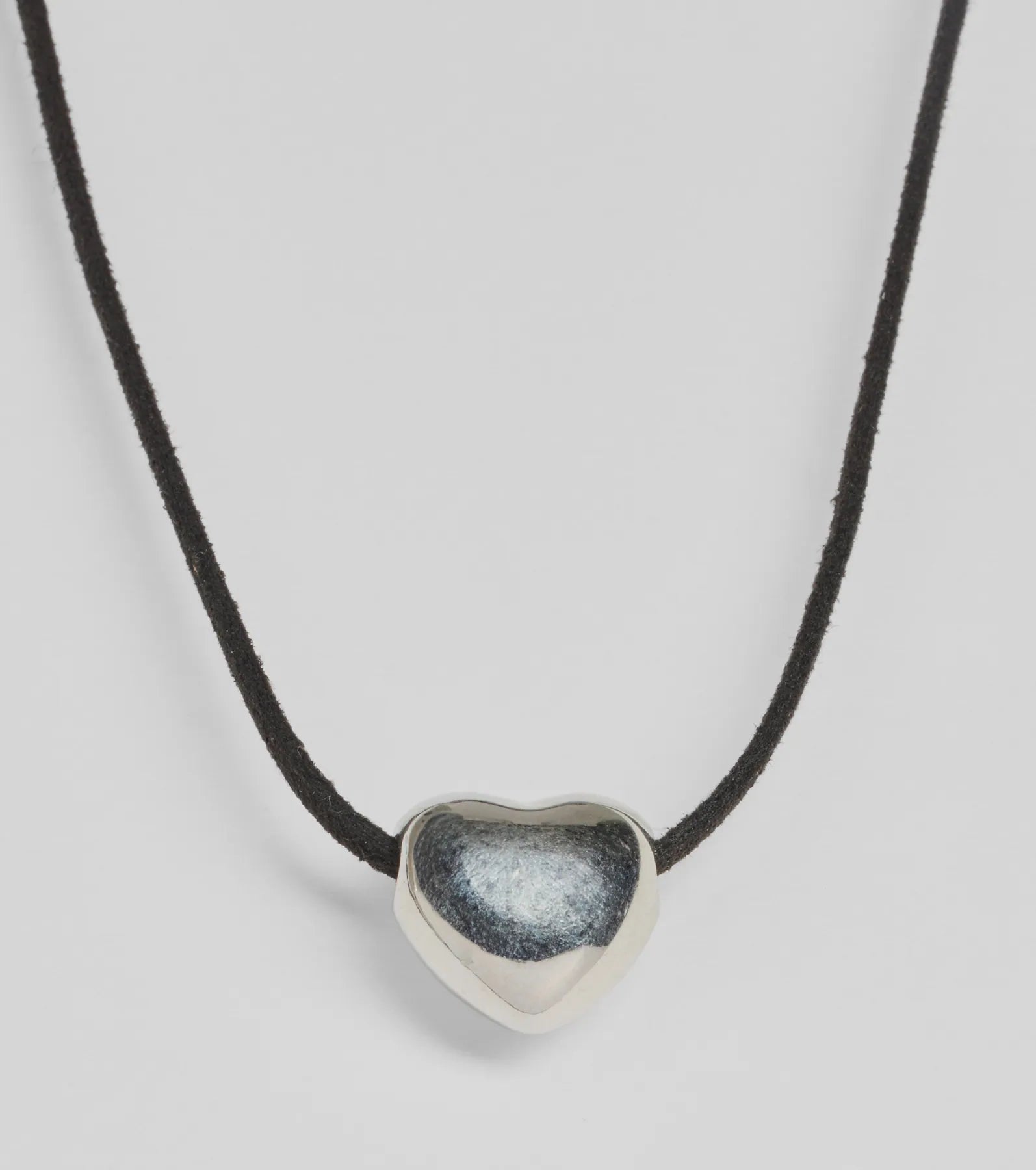 Premium Heart Charm Cord Necklace - Trendy Sheen