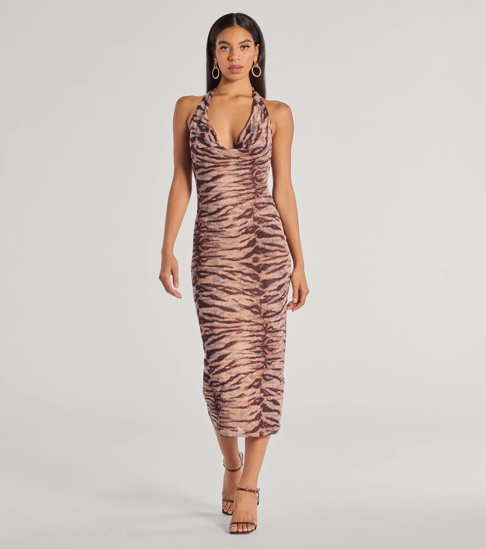 Ultimate Sultry Zebra Print Halter Dress - Bold & Alluring