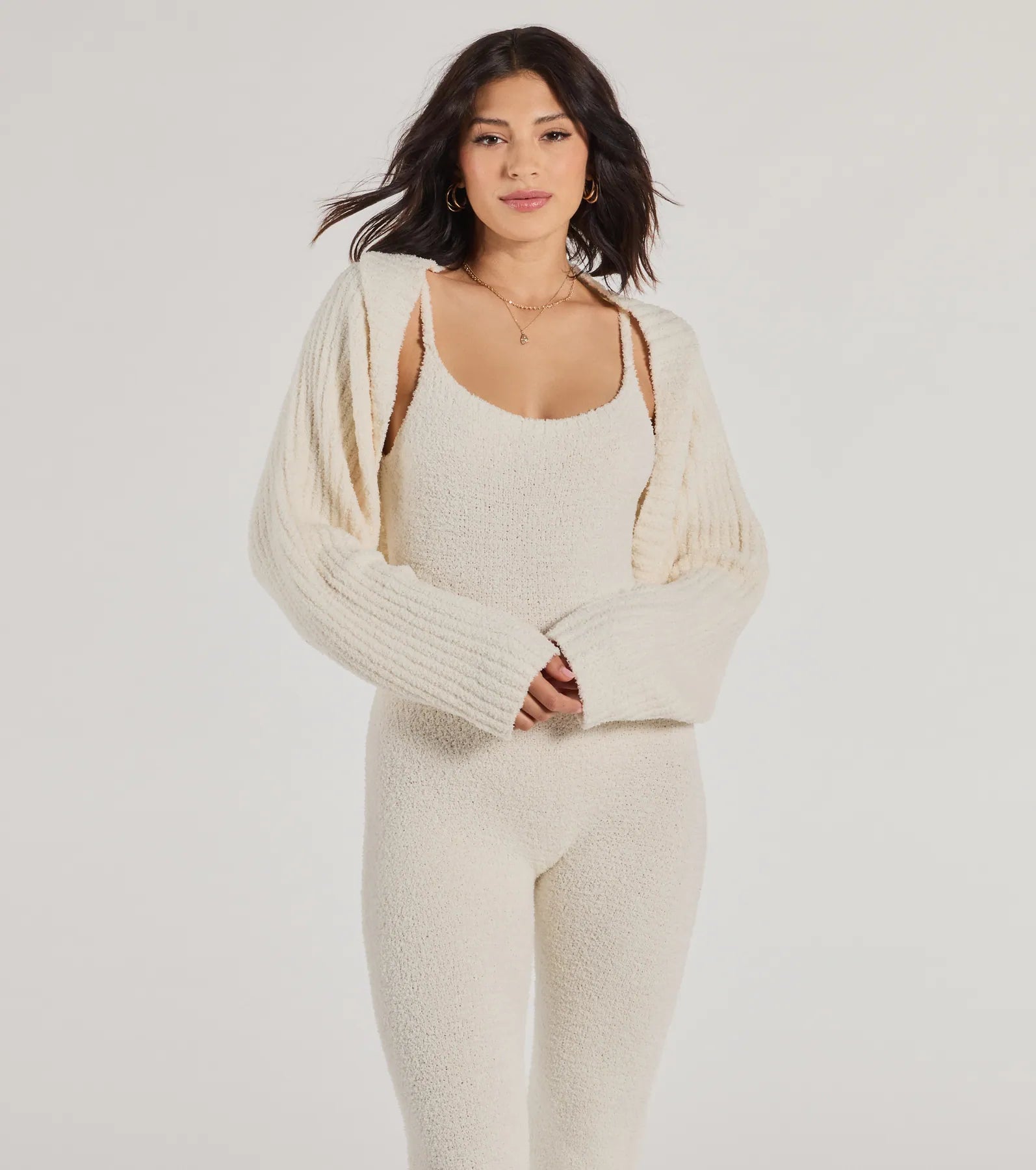 Ultimate Cozy Chenille Knit Bolero – Relaxed Fit & Long Sleeves