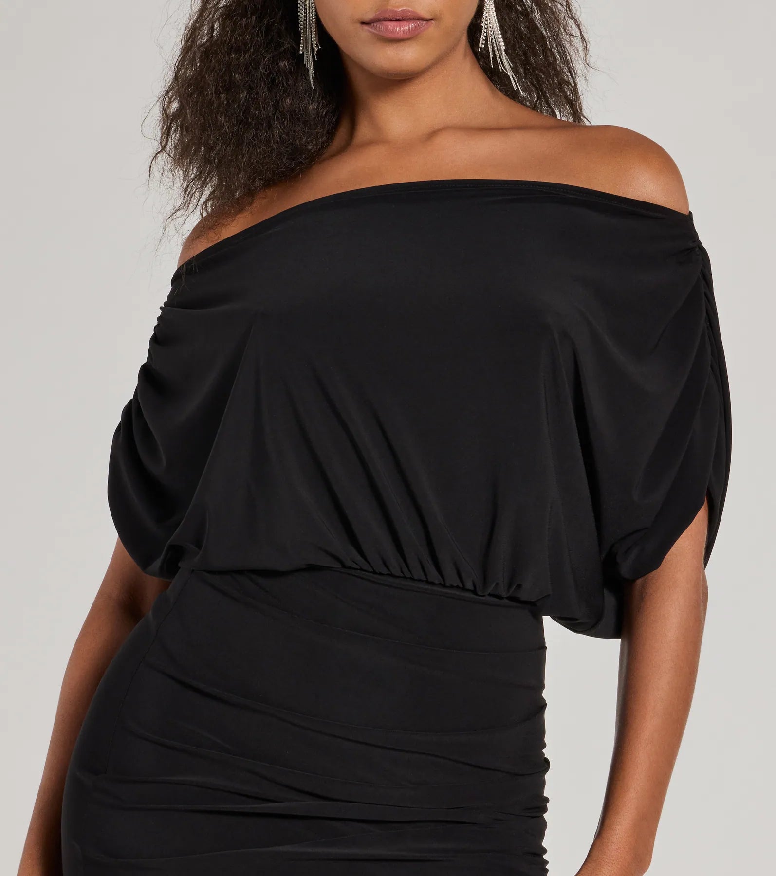 Ultimate Elegance Off-The-Shoulder Midi Dress