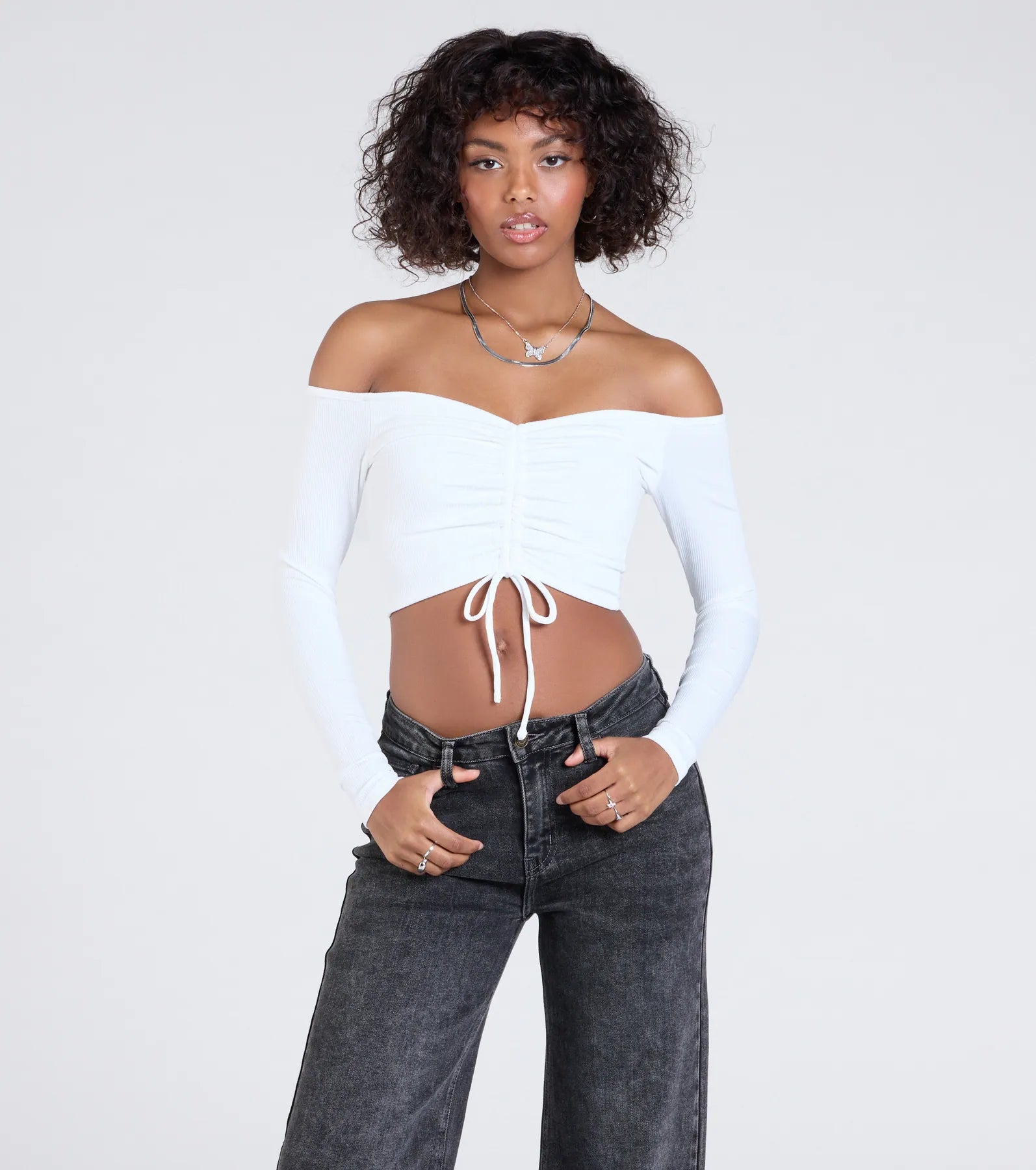 Ultimate Sultry Off-The-Shoulder Crop Top | Premium Stretch Fit