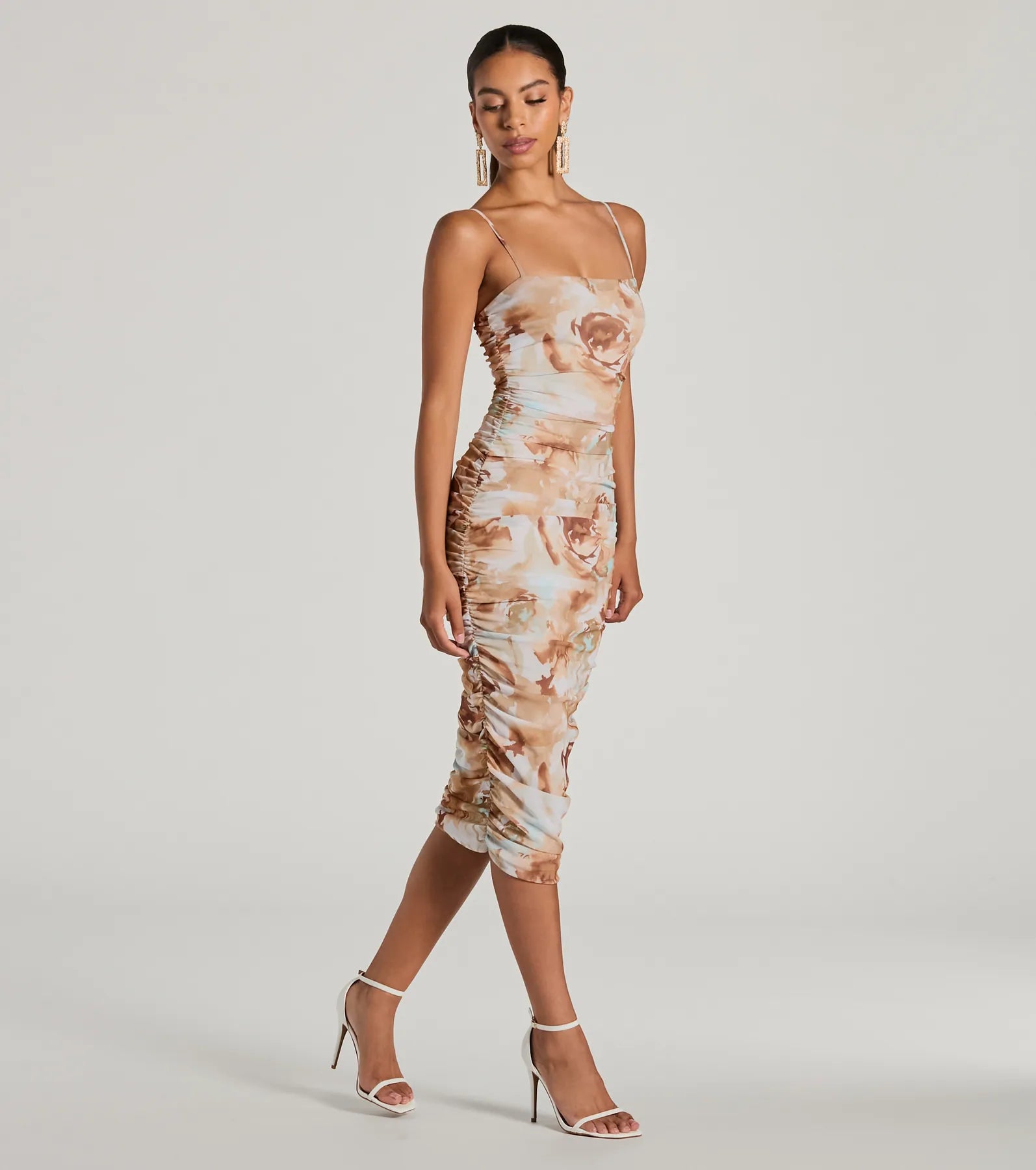 Premium Admiring Muse Floral Midi Dress - Ultimate Style & Comfort