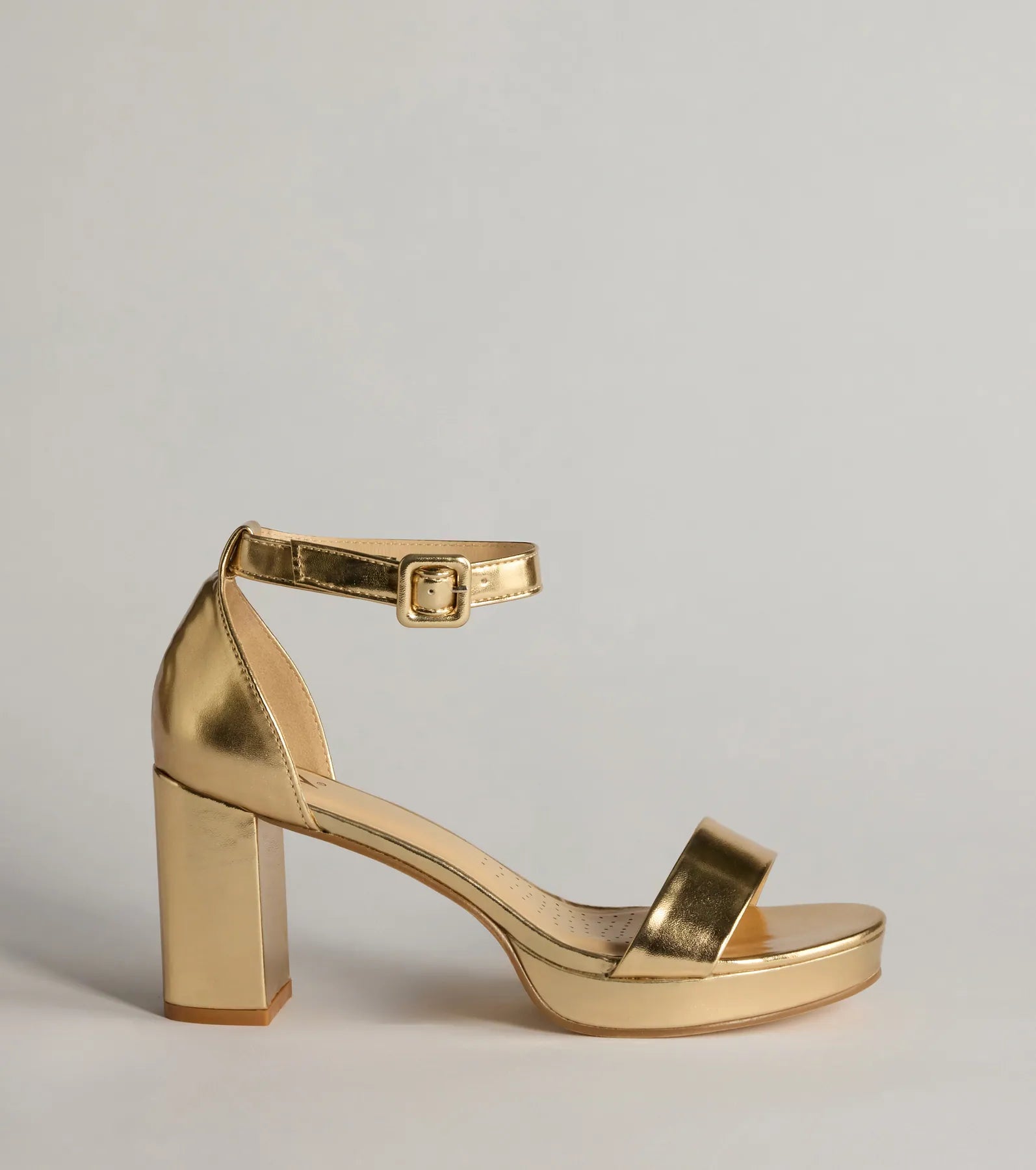 Ultimate Shine Metallic Faux Leather Platform Heels - Elevate Your Style