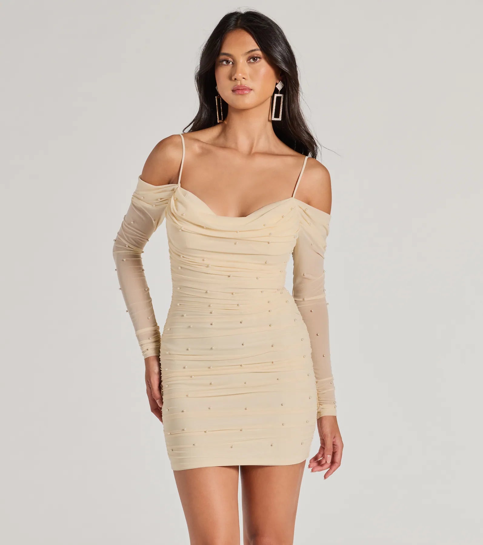 Ultimate Talia Pearl Luxe Mesh Mini Dress