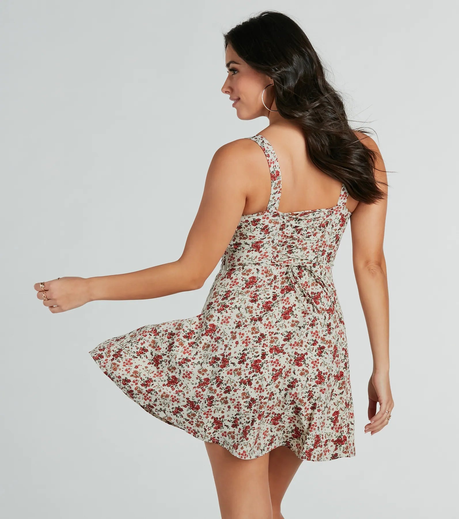 Premium Floral Chiffon A-Line Dress - Ultimate Romance Edition