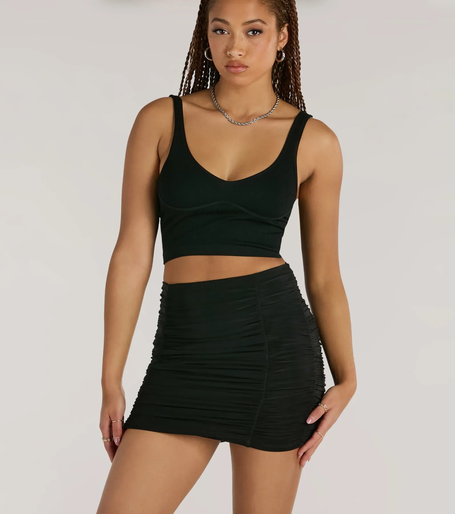 Ultimate Sassy Ruched Bodycon Mini Skirt