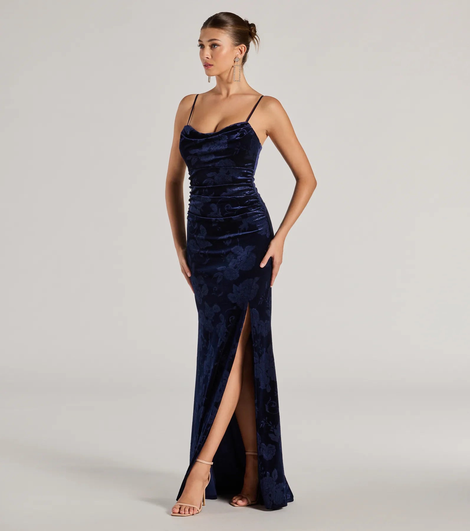 Premium Anisa Floral Velvet Mermaid Gown for Special Occasions