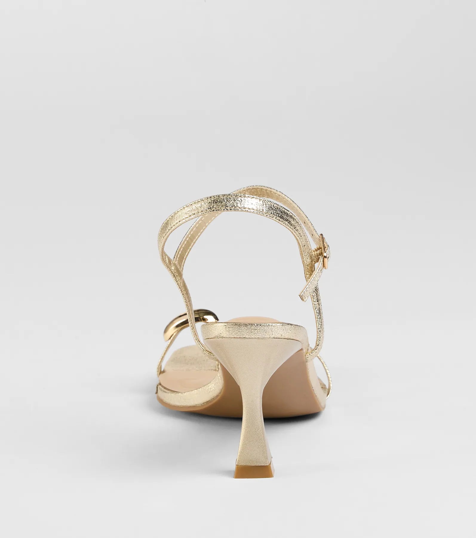 Ultimate Strappy Kitten Heels - Gold Accent