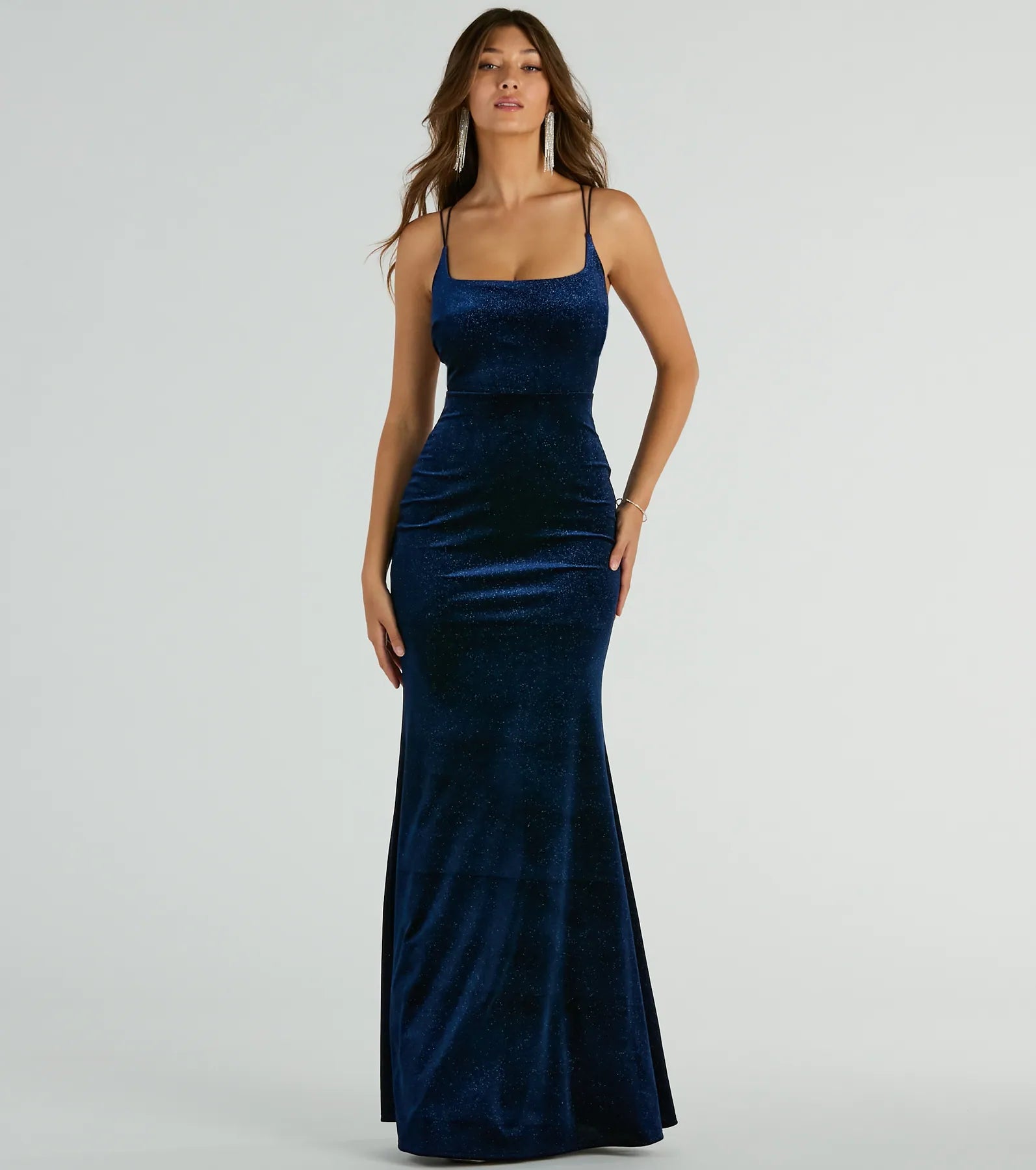 Ultimate Reagan Glitter Velvet Mermaid Dress for Black Tie Events