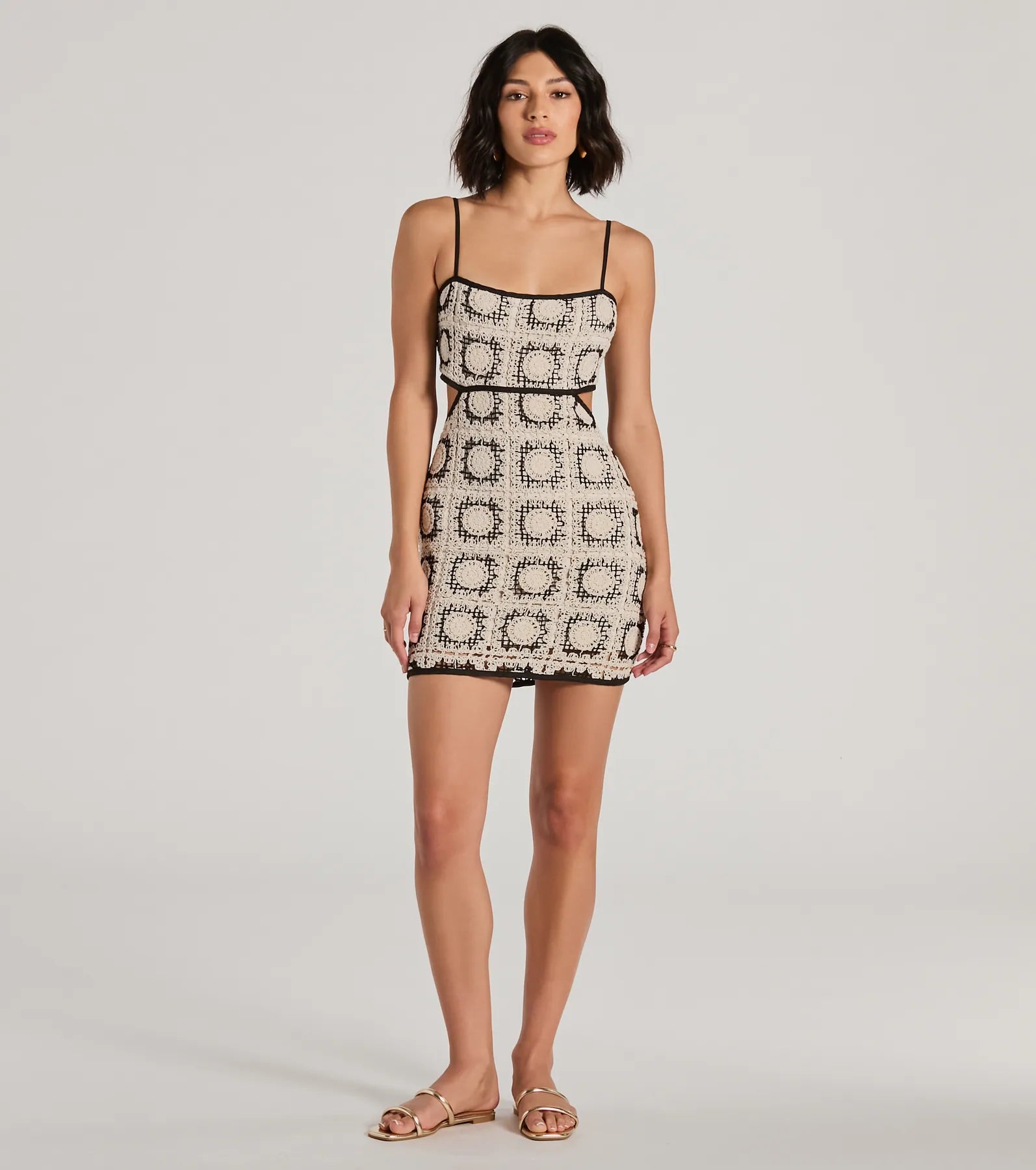 Ultimate Boho Chic Tie-Back Crochet Mini Dress