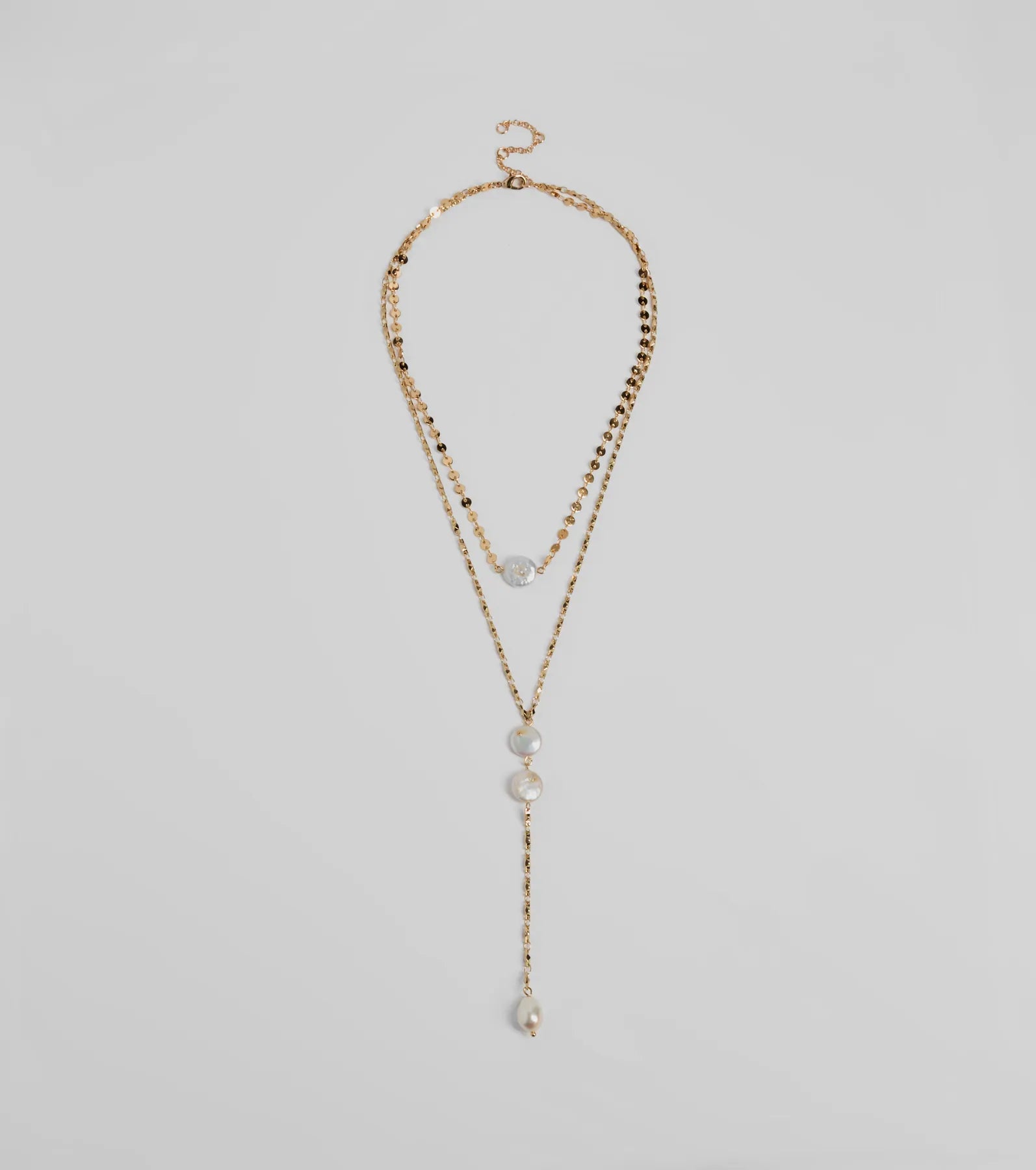 Premium Coastal Glam Pearl Lariat Necklace