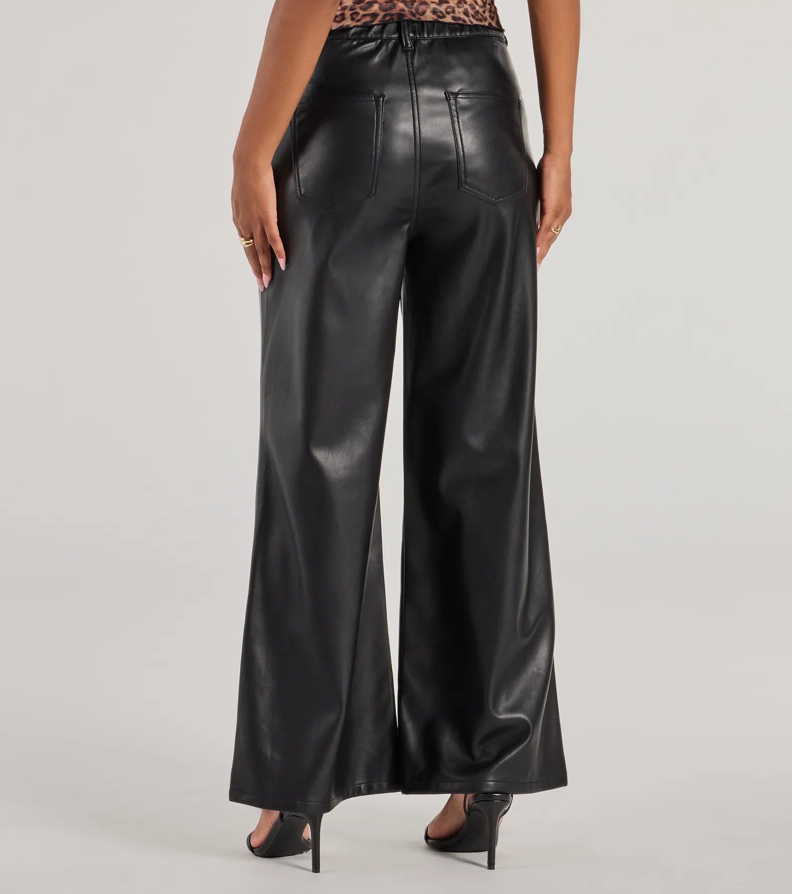 Ultimate Glam Faux Leather Wide-Leg Pants