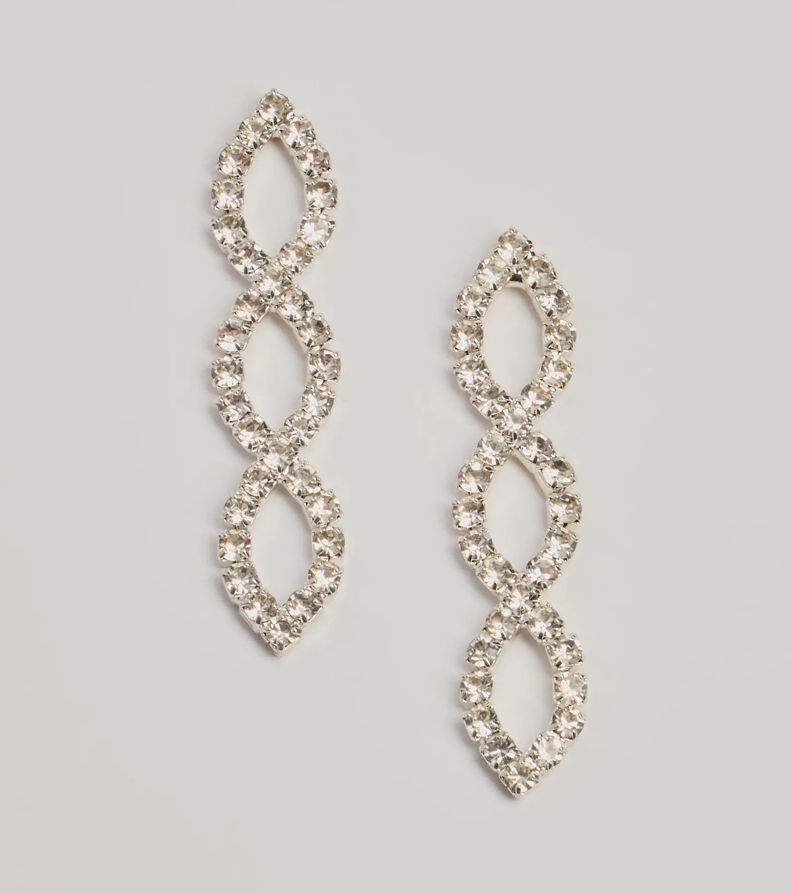 Premium Luxe Infinity Drop Rhinestone Earrings