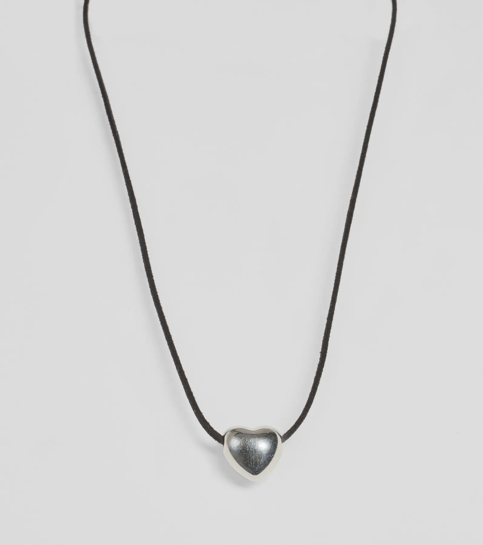Premium Heart Charm Cord Necklace - Trendy Sheen