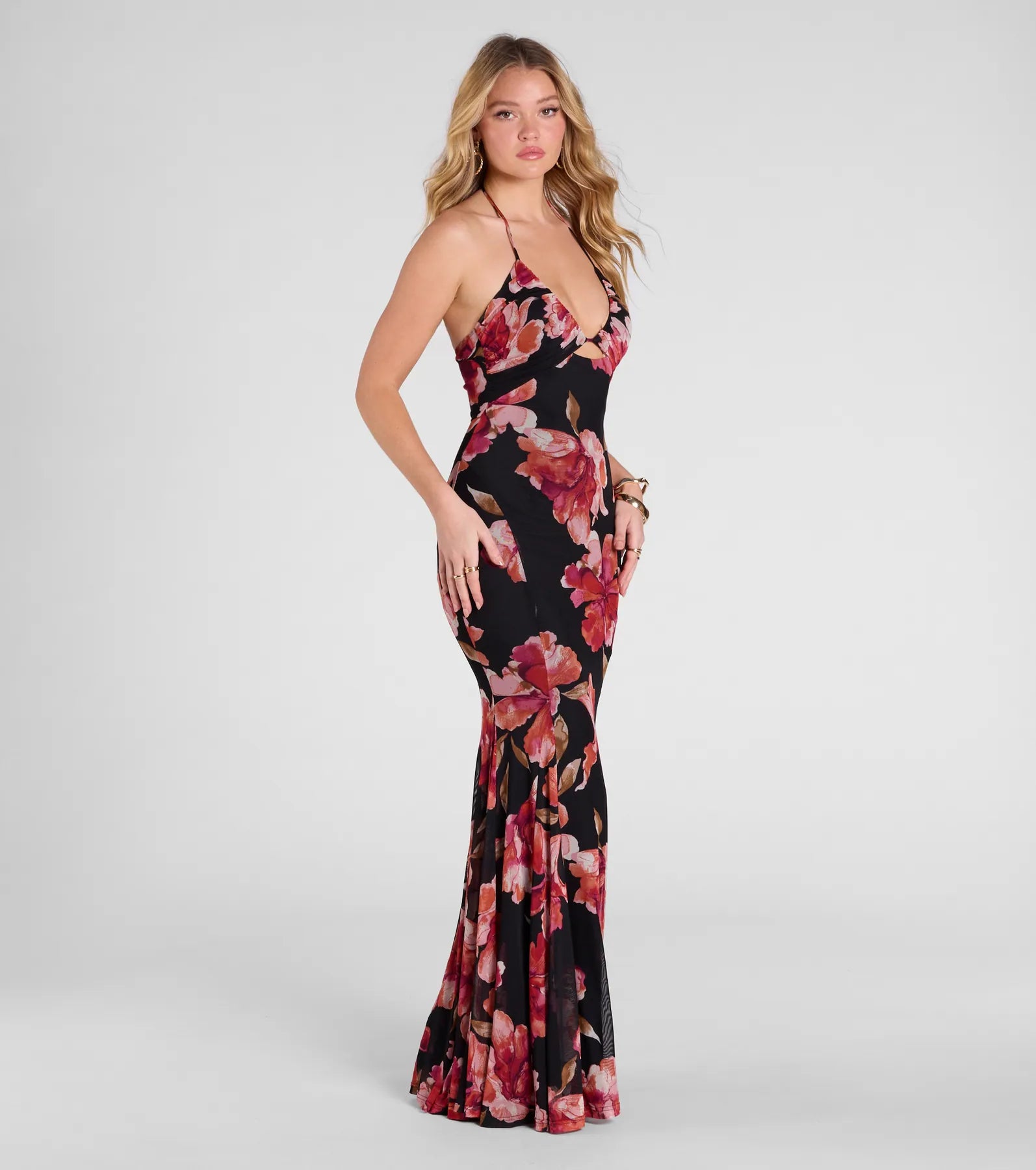 Premium Malia Floral Mermaid Evening Gown