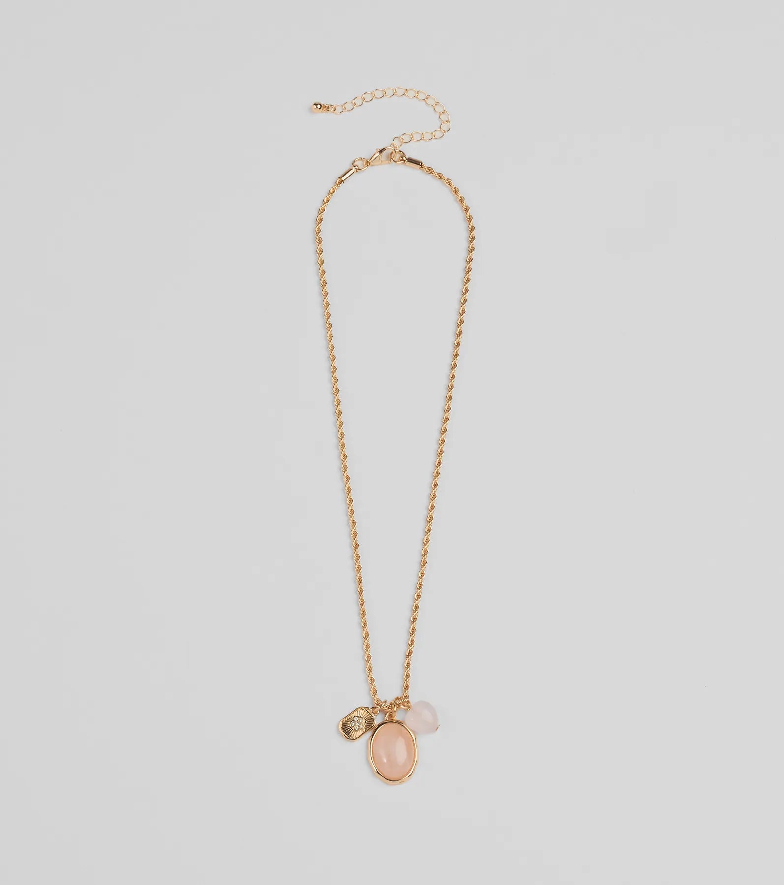 Ultimate Boho Chic Rose Quartz Pendant Necklace