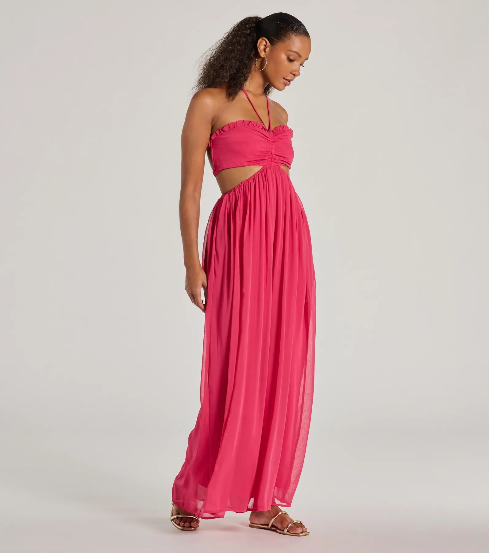 Premium Charm Halter Cutout Wide-Leg Jumpsuit - Ultimate Style Upgrade