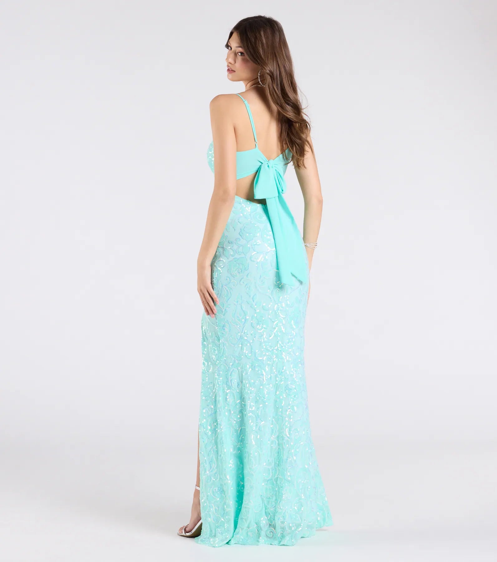 Ultimate Sparkle Dana Tie-Back Sequin Gown