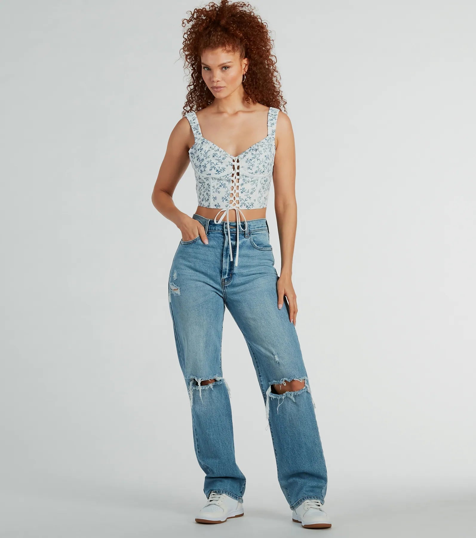 Ultimate Floral Lace-Up Corset Top - Simply Sweet & Chic