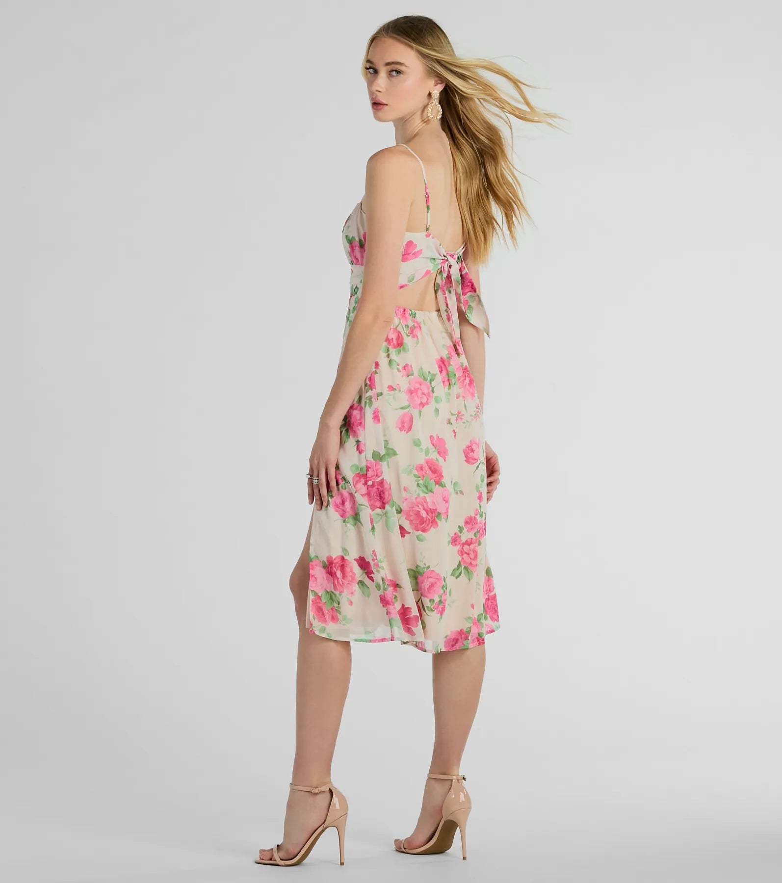 Ultimate Romance Rose Floral Chiffon Dress