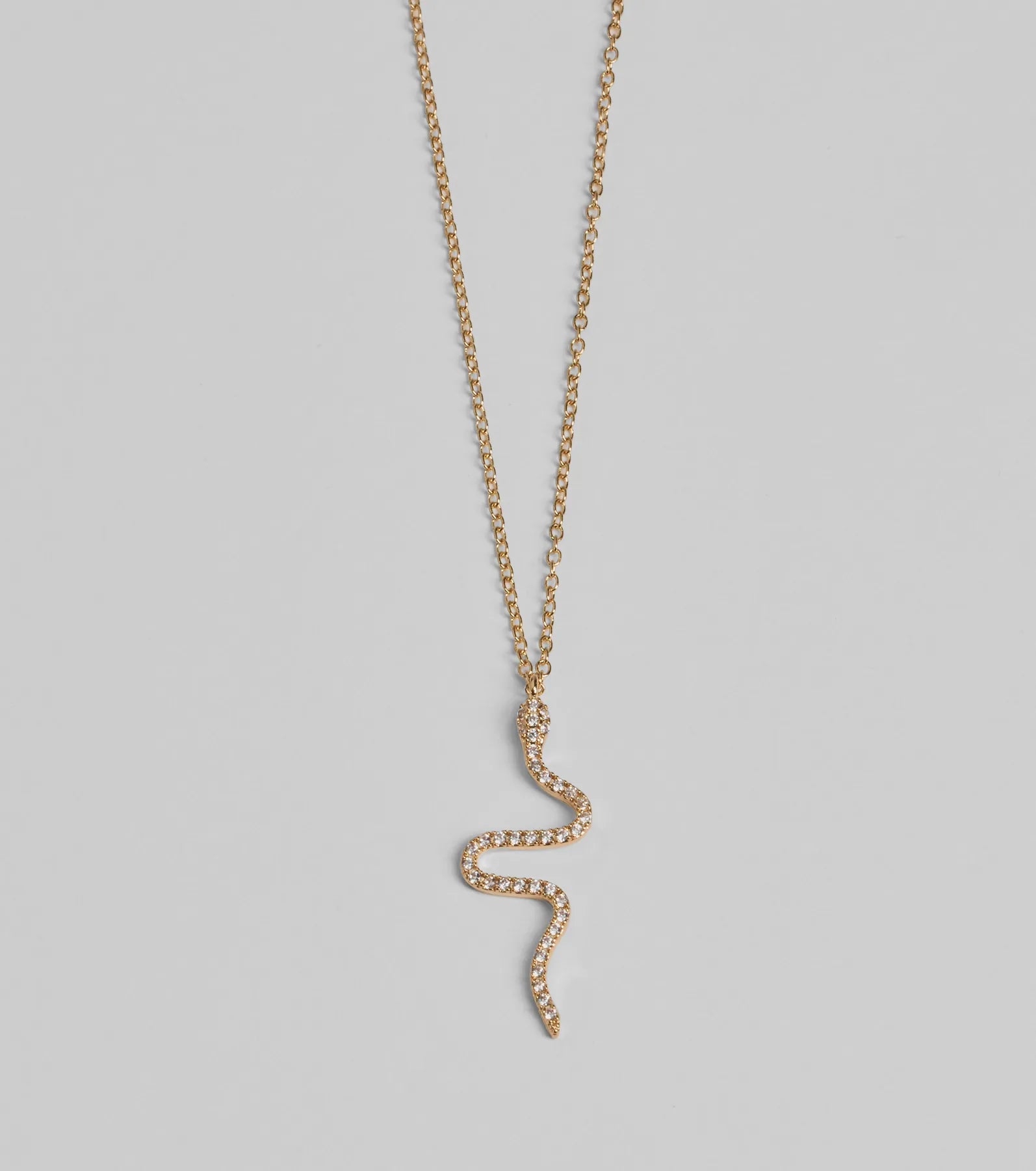 Premium Rhinestone Snake Charm Necklace - Ultimate Edgy Glamour
