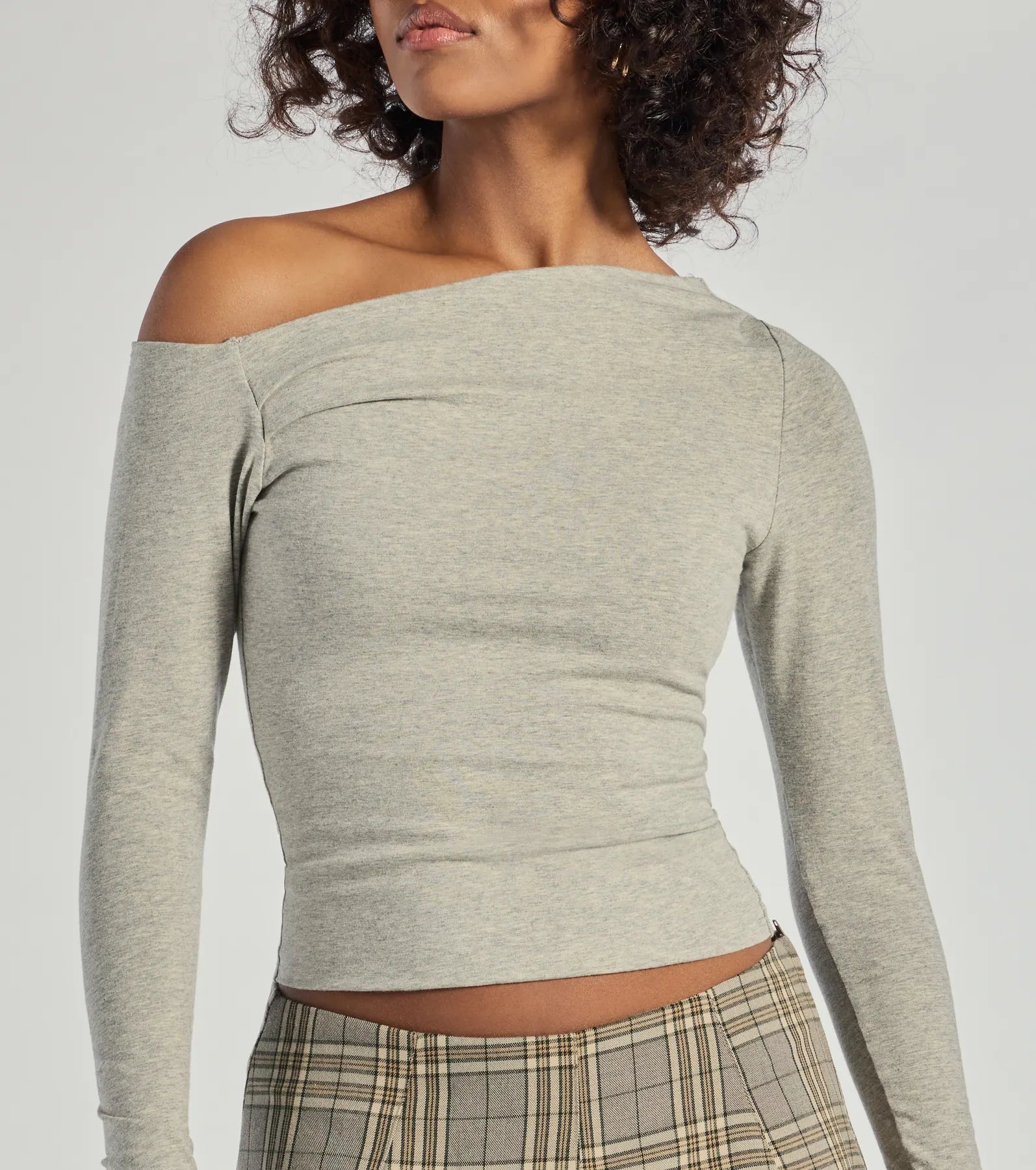 Ultimate Chic Off-Shoulder Long Sleeve Crop Top