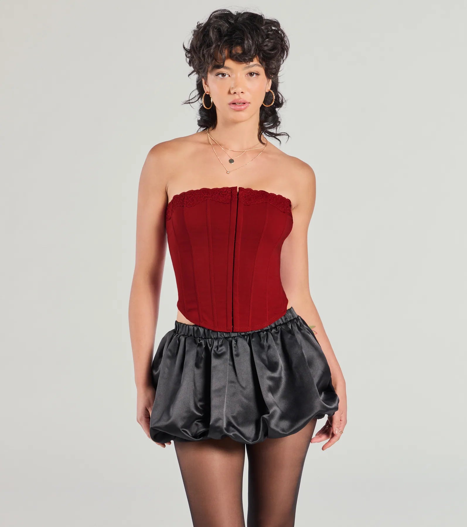 Ultimate Chic Strapless Corset Top with Lace Trim