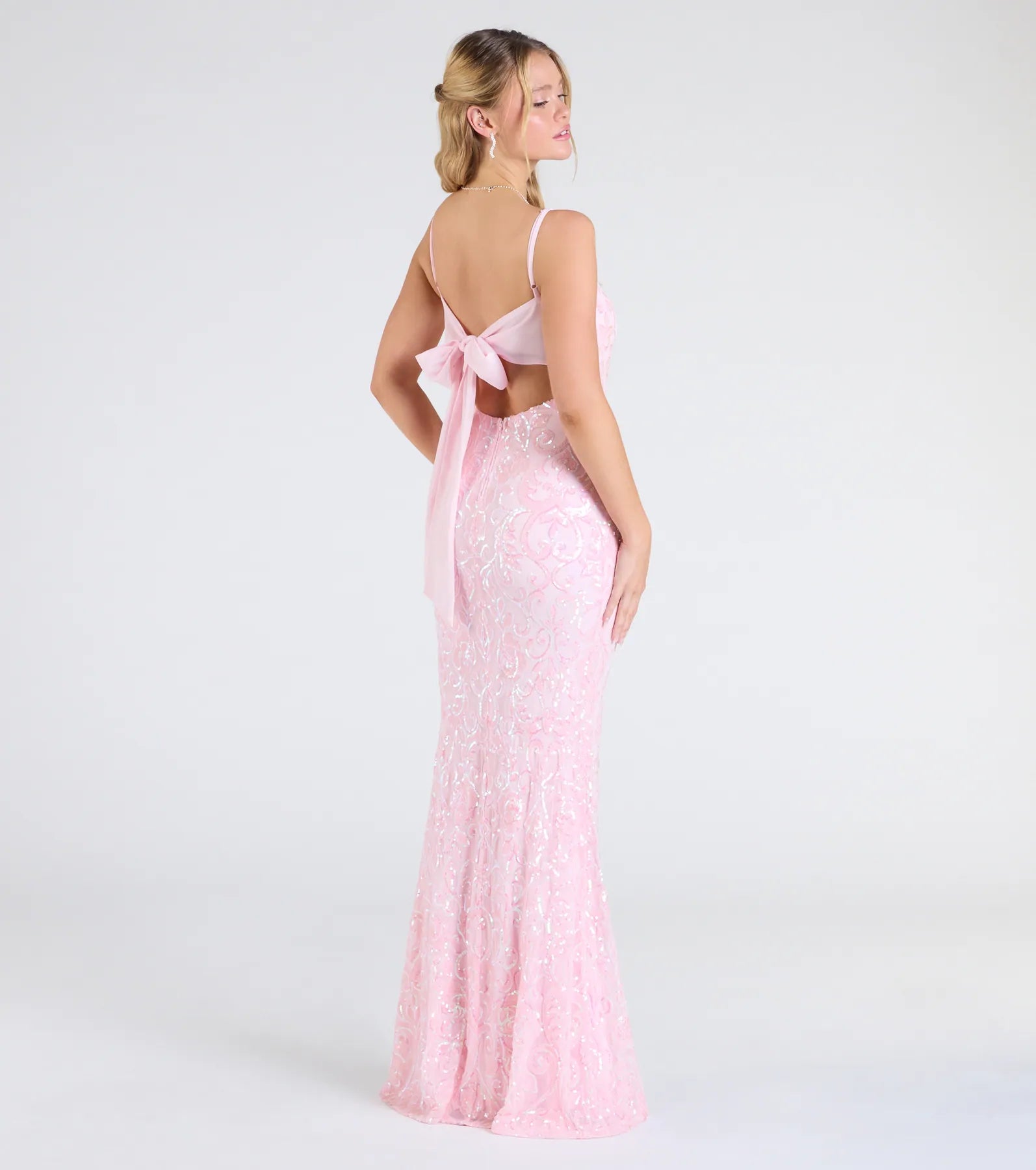 Ultimate Sparkle Dana Tie-Back Sequin Gown