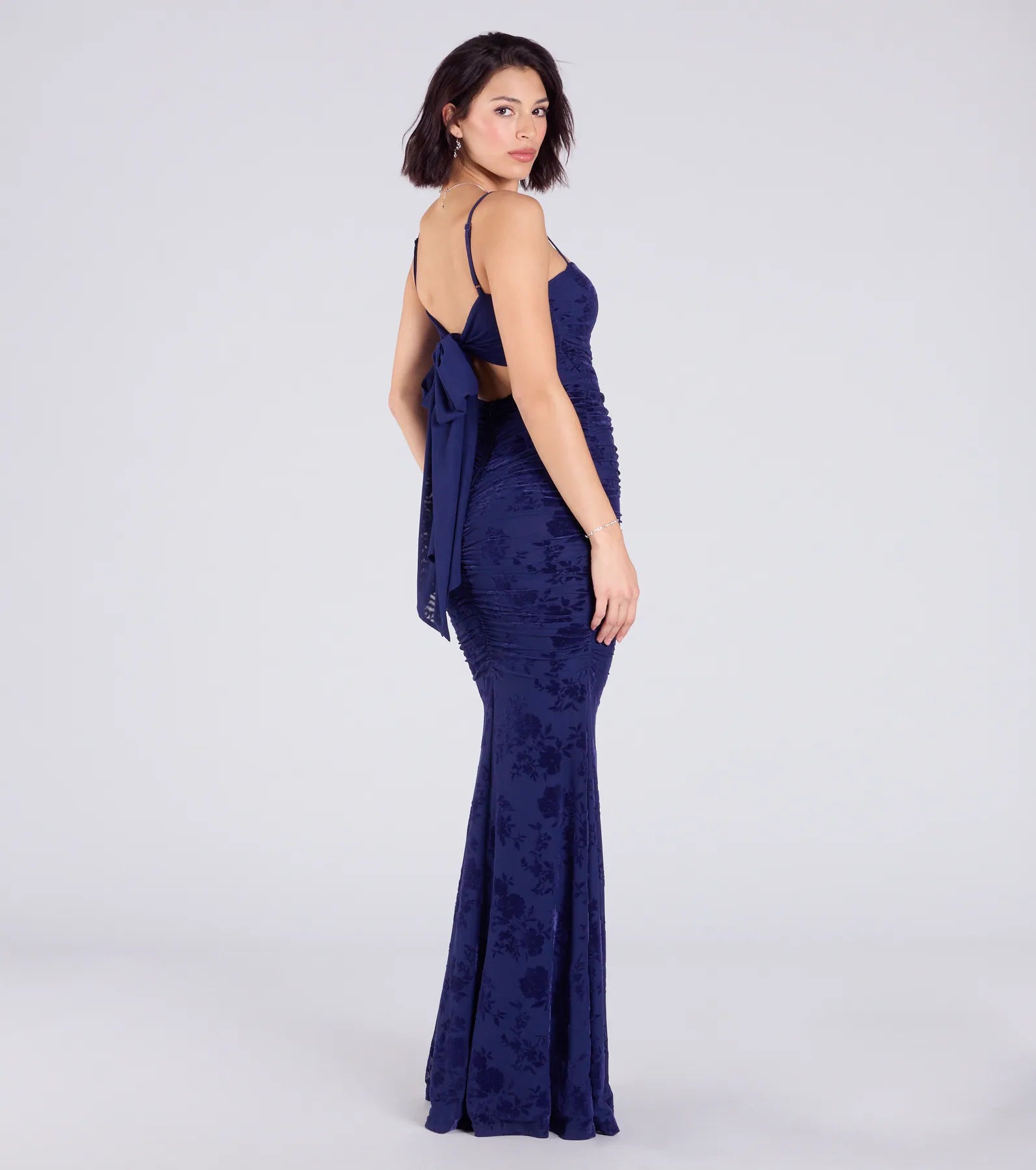 Premium Jaymie Floral Velvet Mermaid Gown - Ultimate Formal Elegance