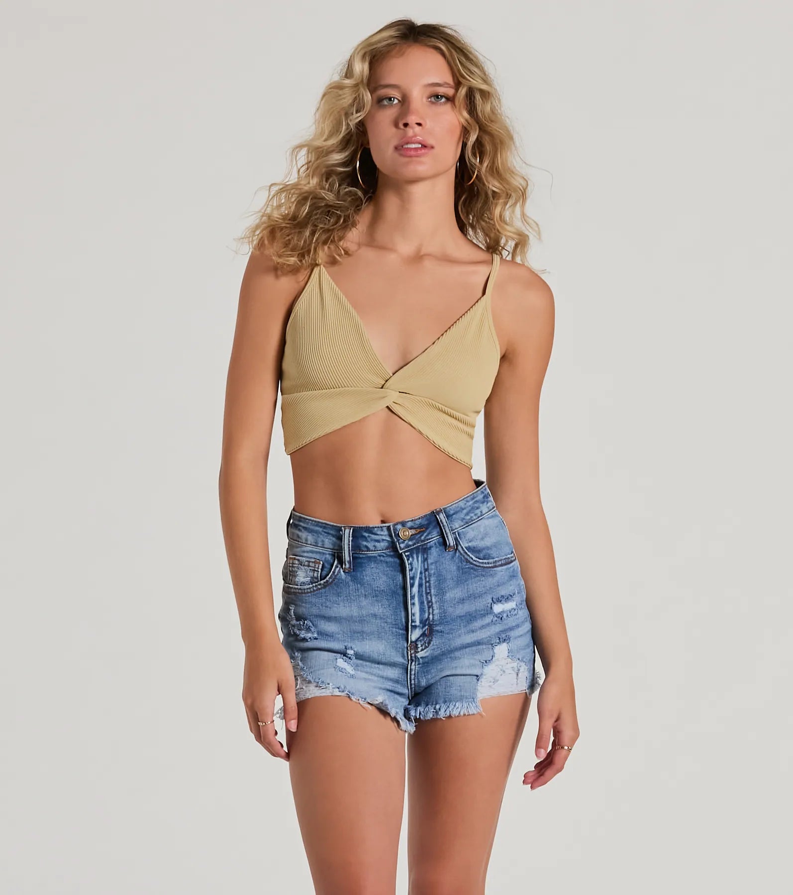 Ultimate Cute Vibe Twist V-Neck Crop Top - Upgrade Your Style