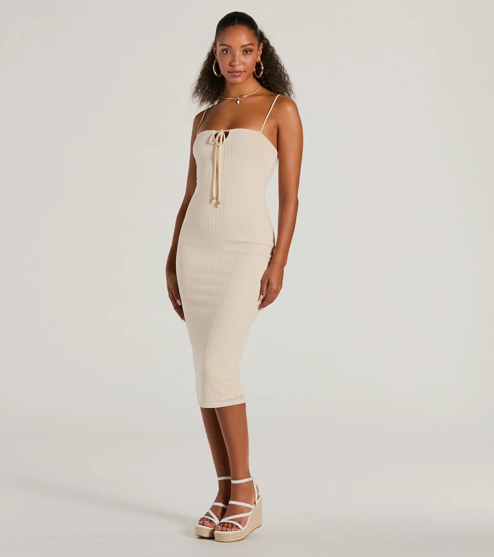 Premium Effortless Bliss Sleeveless Bodycon Knit Midi Dress