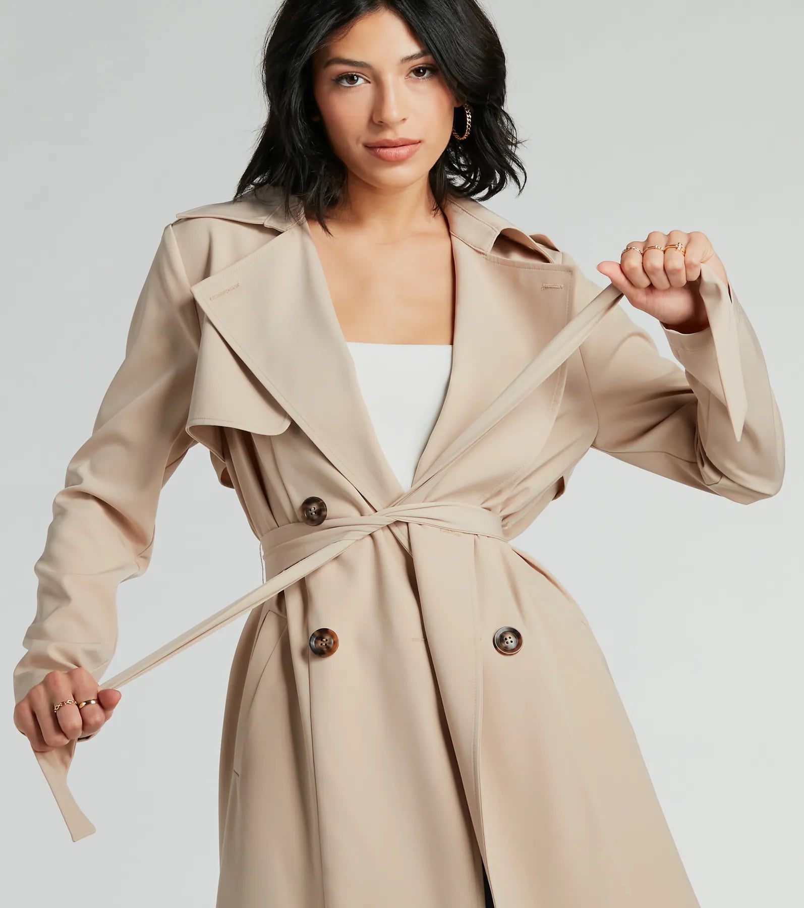 Ultimate Statement Tie-Waist Trench Coat