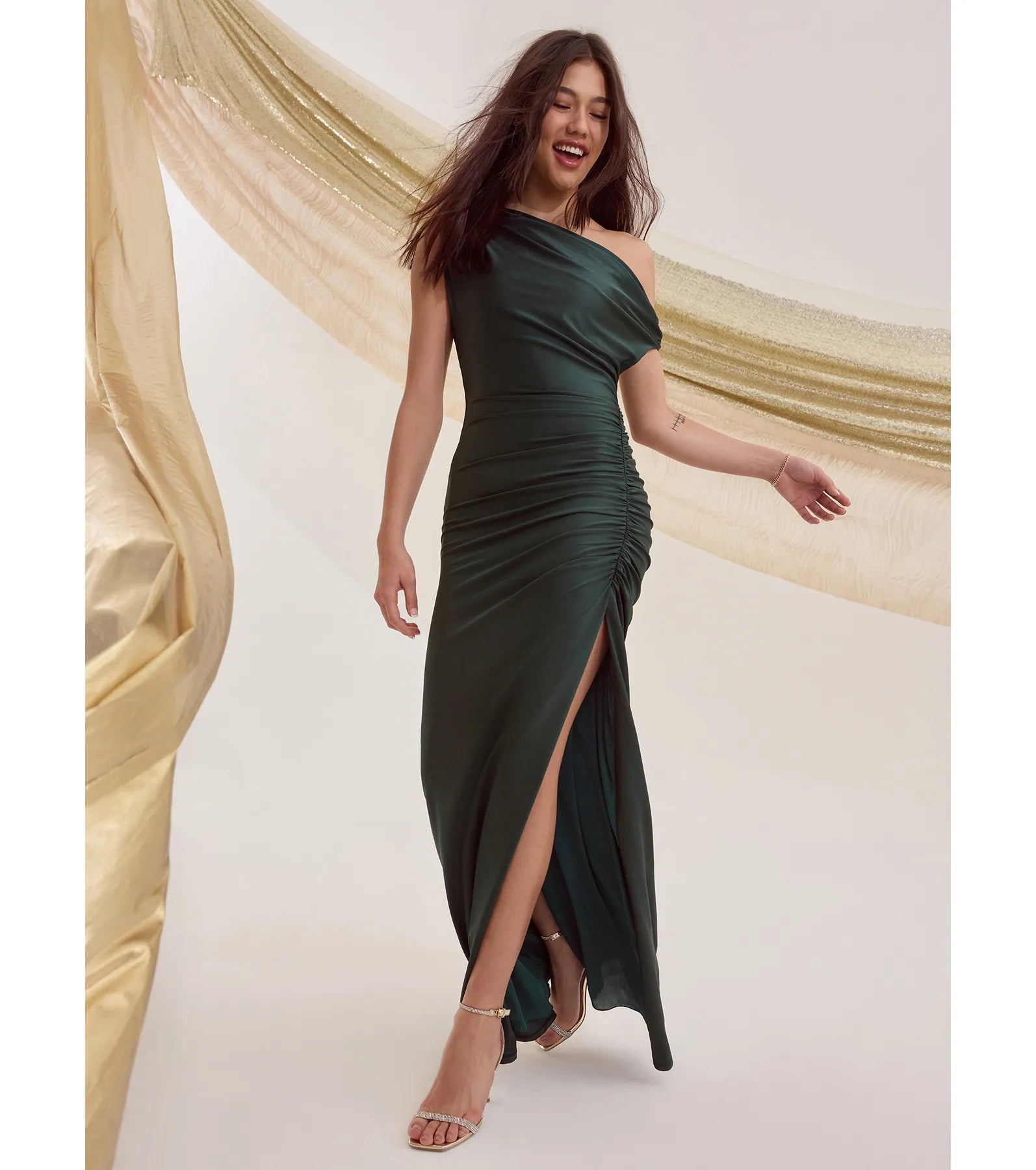 Premium Stacy Off-Shoulder Slit Bodycon Dress - Ultimate Formal Elegance