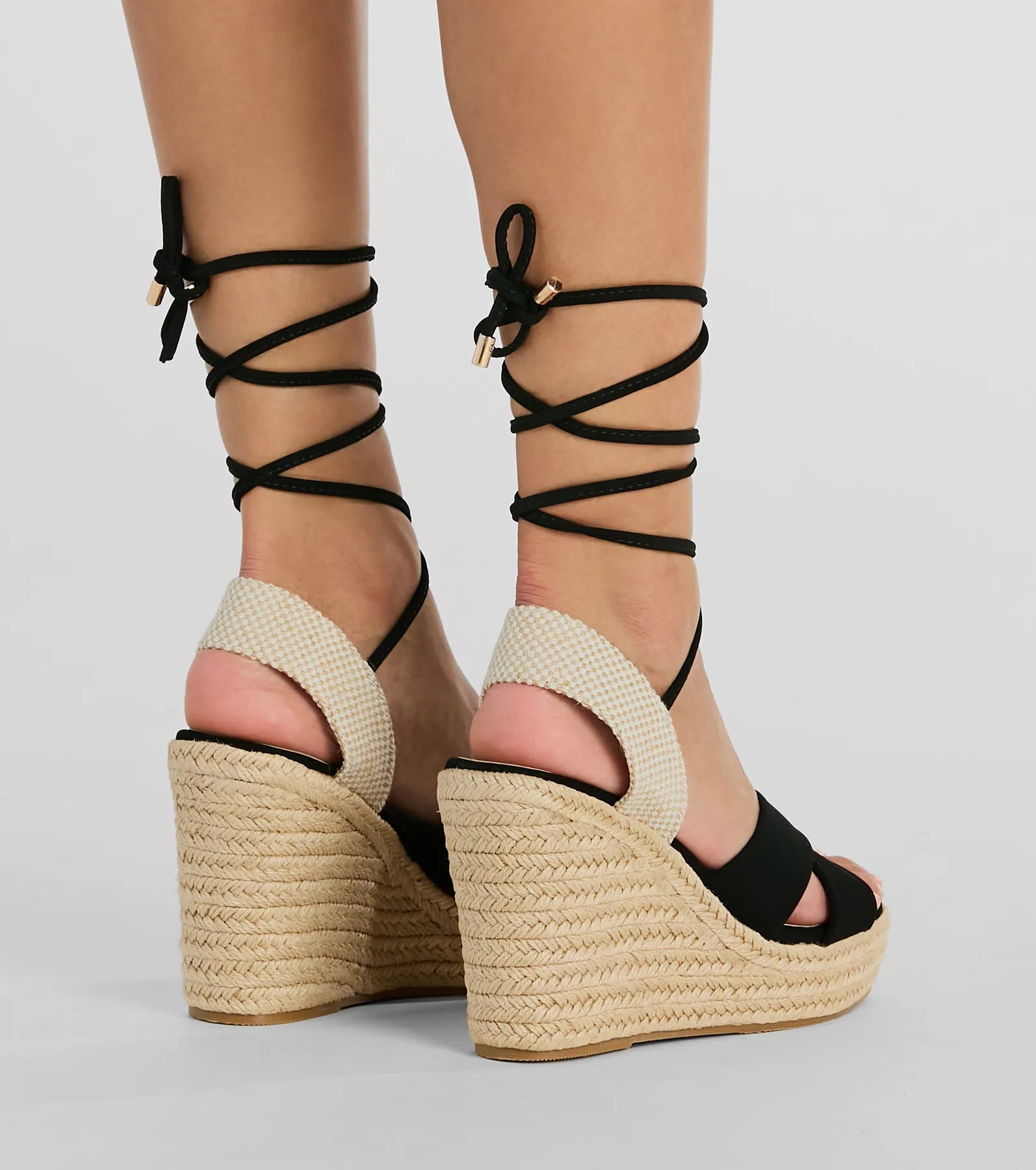 Ultimate Summer Style: Open-Toe Lace-Up Espadrille Wedges