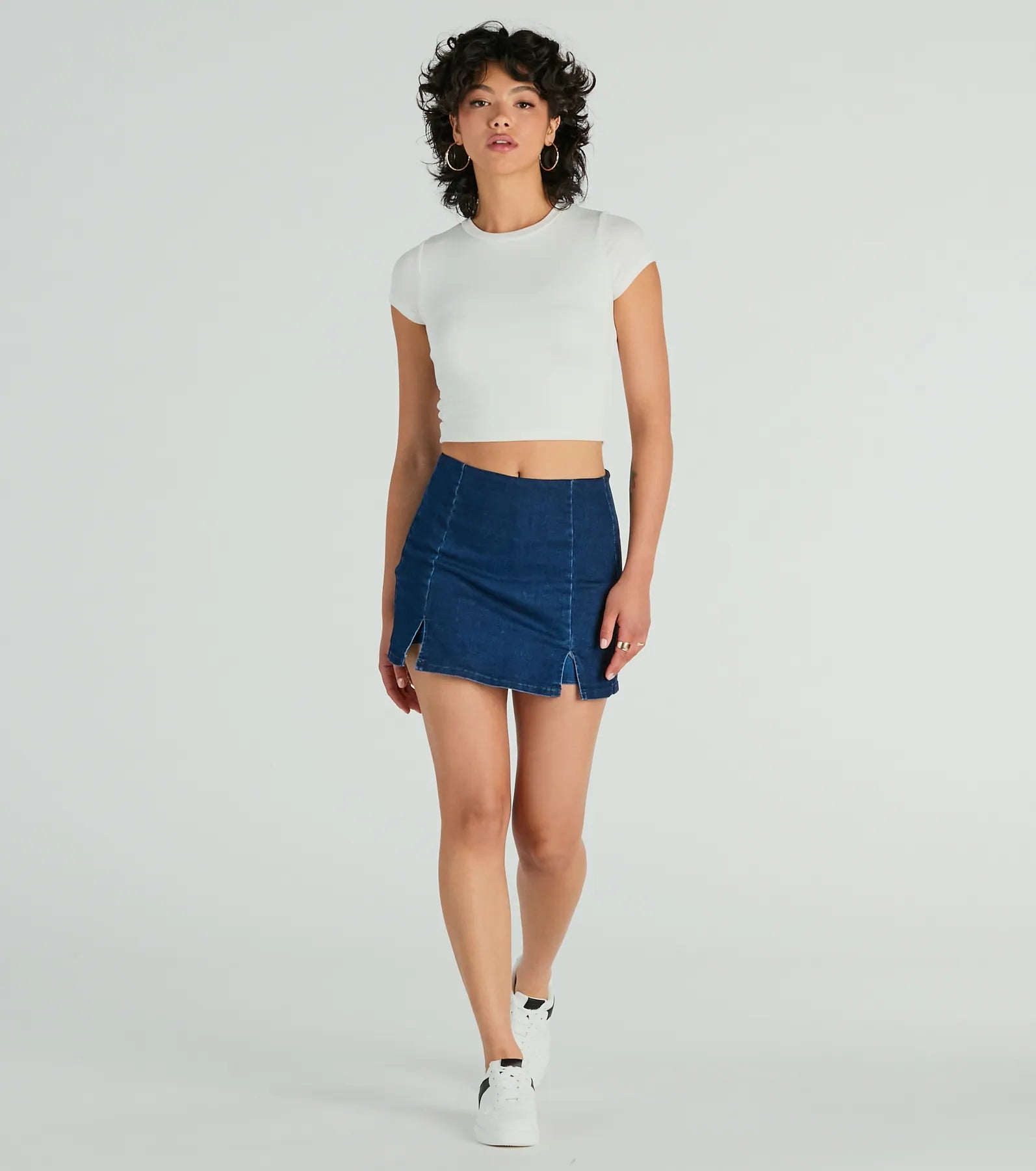 Ultimate High-Rise Slit Denim Skort for Trendsetters