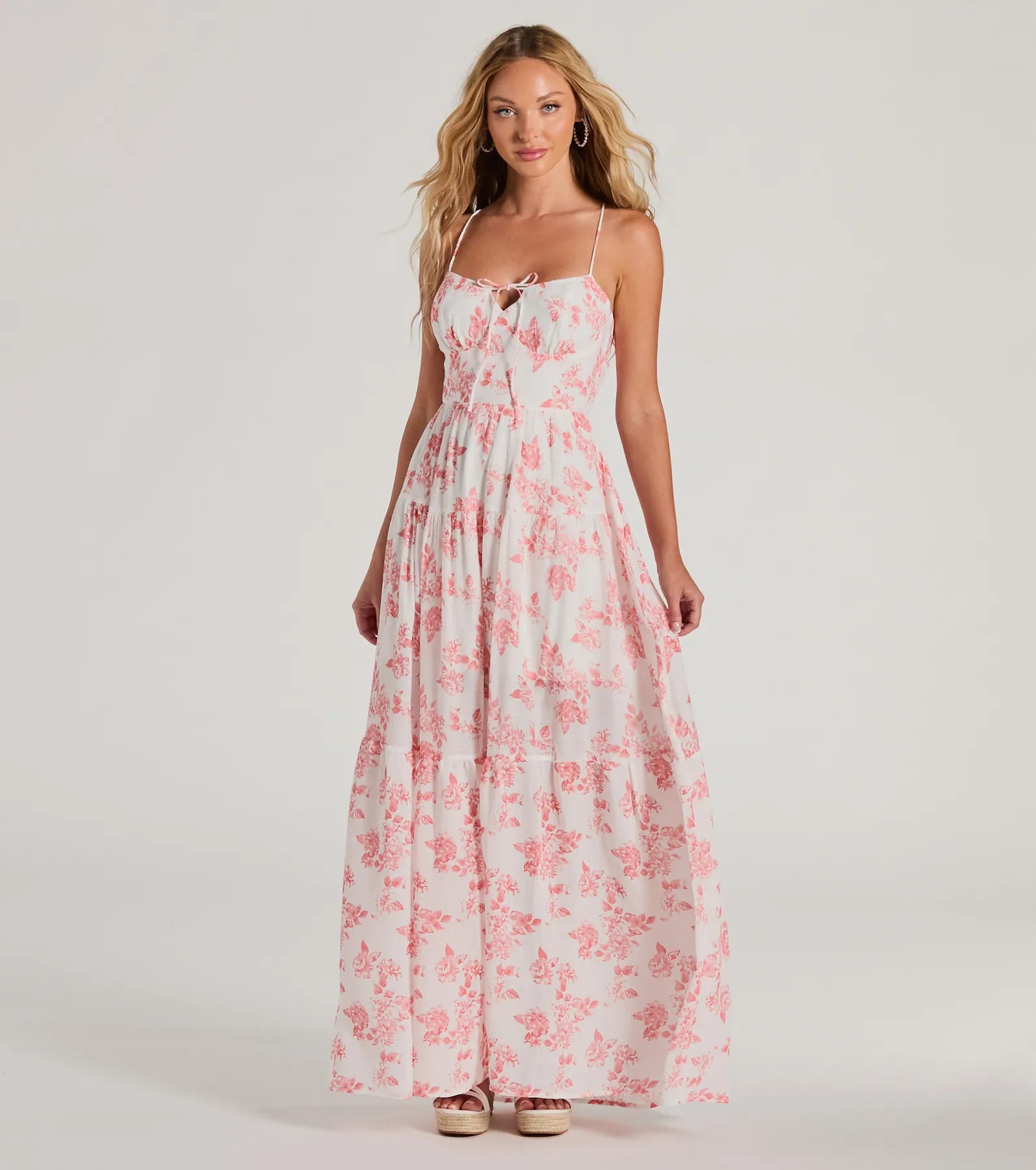 Ultimate Charm Floral Tie-Back Maxi Dress | Lightweight & Stylish