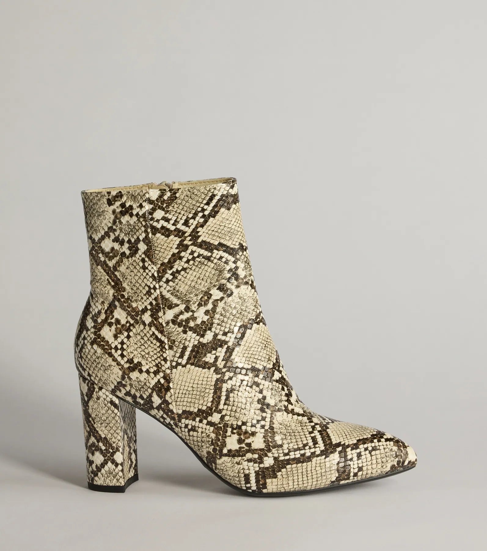 Premium Faux Leather Snake Print Ankle Booties - Ultimate Style Upgrade