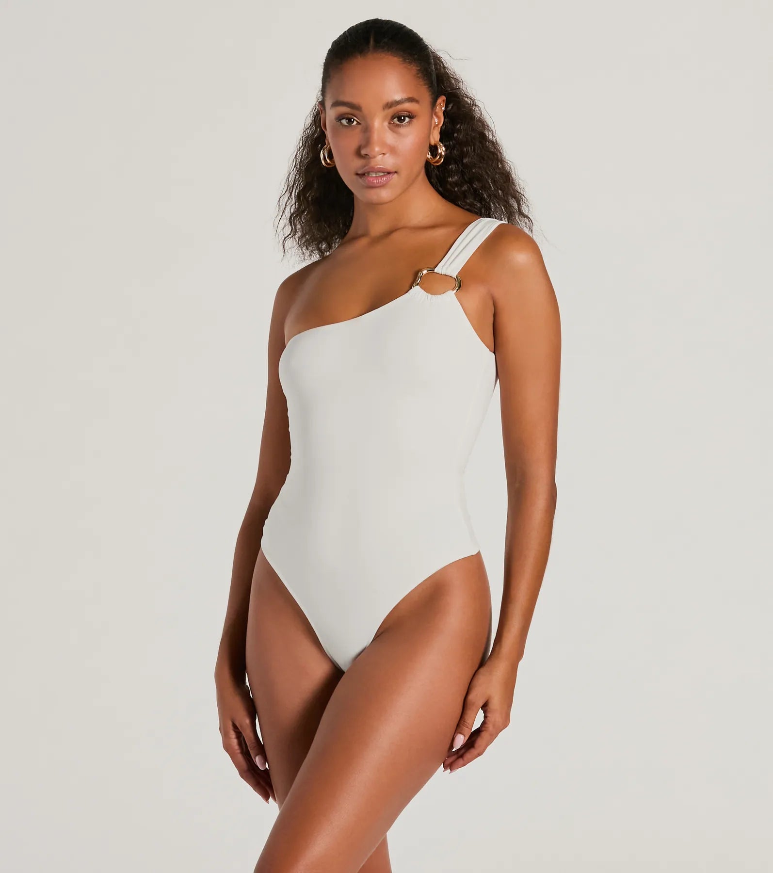 Ultimate One-Shoulder Hoop Bodysuit - Sleek & Confident