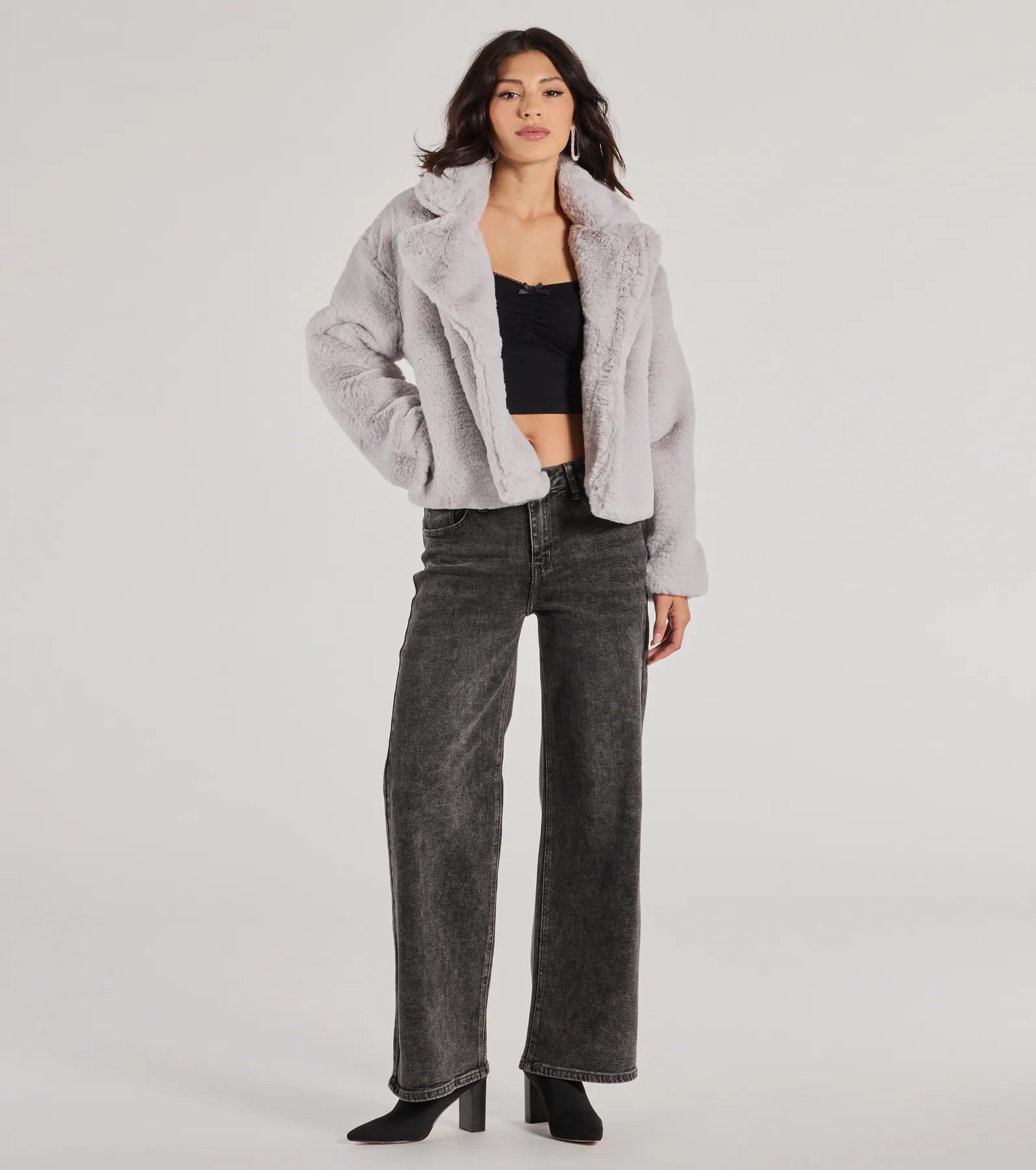 Ultimate Diva Chic Faux Fur Cropped Jacket