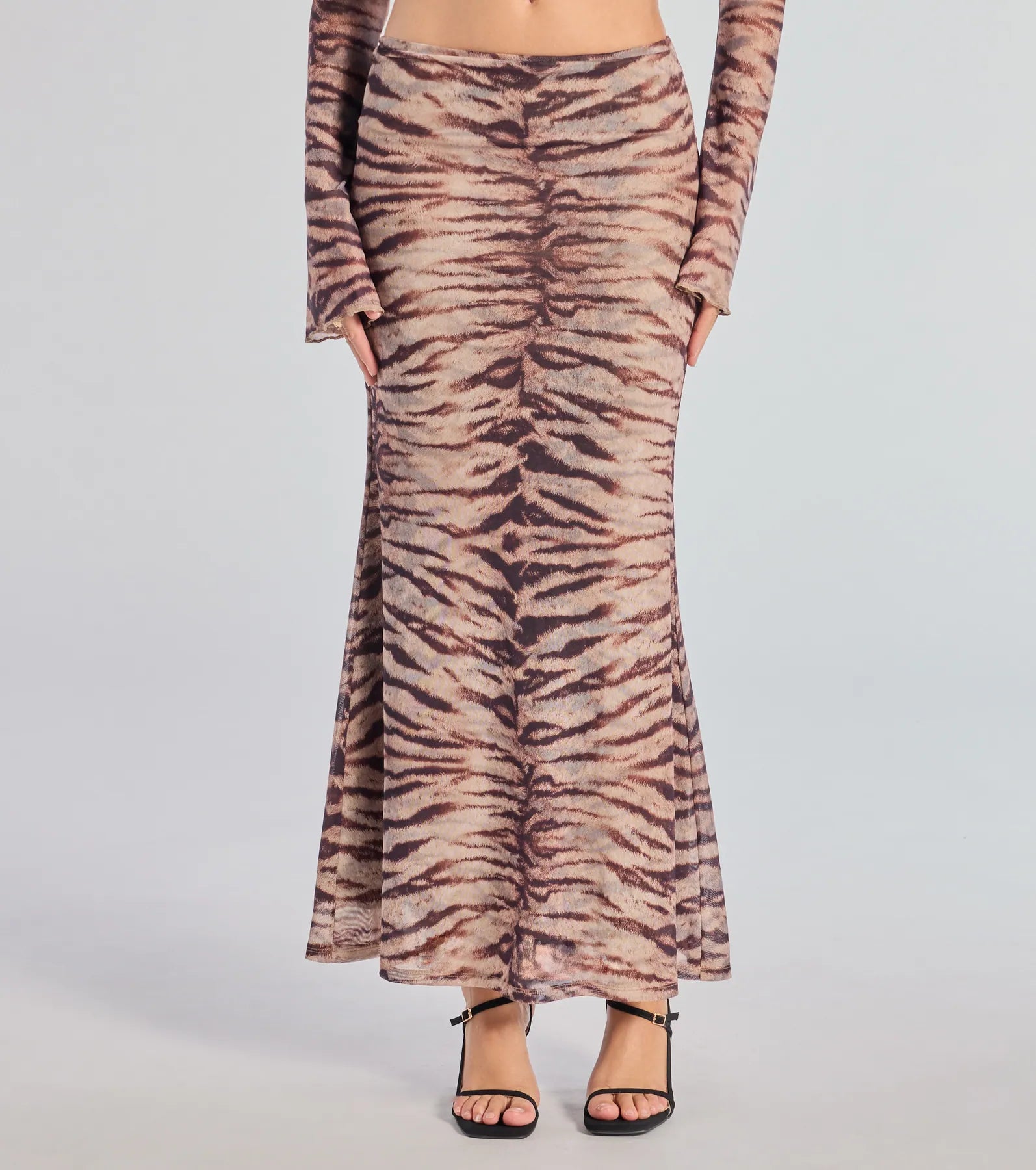 Ultimate Abstract Zebra Maxi Skirt - Premium Stretch Fit